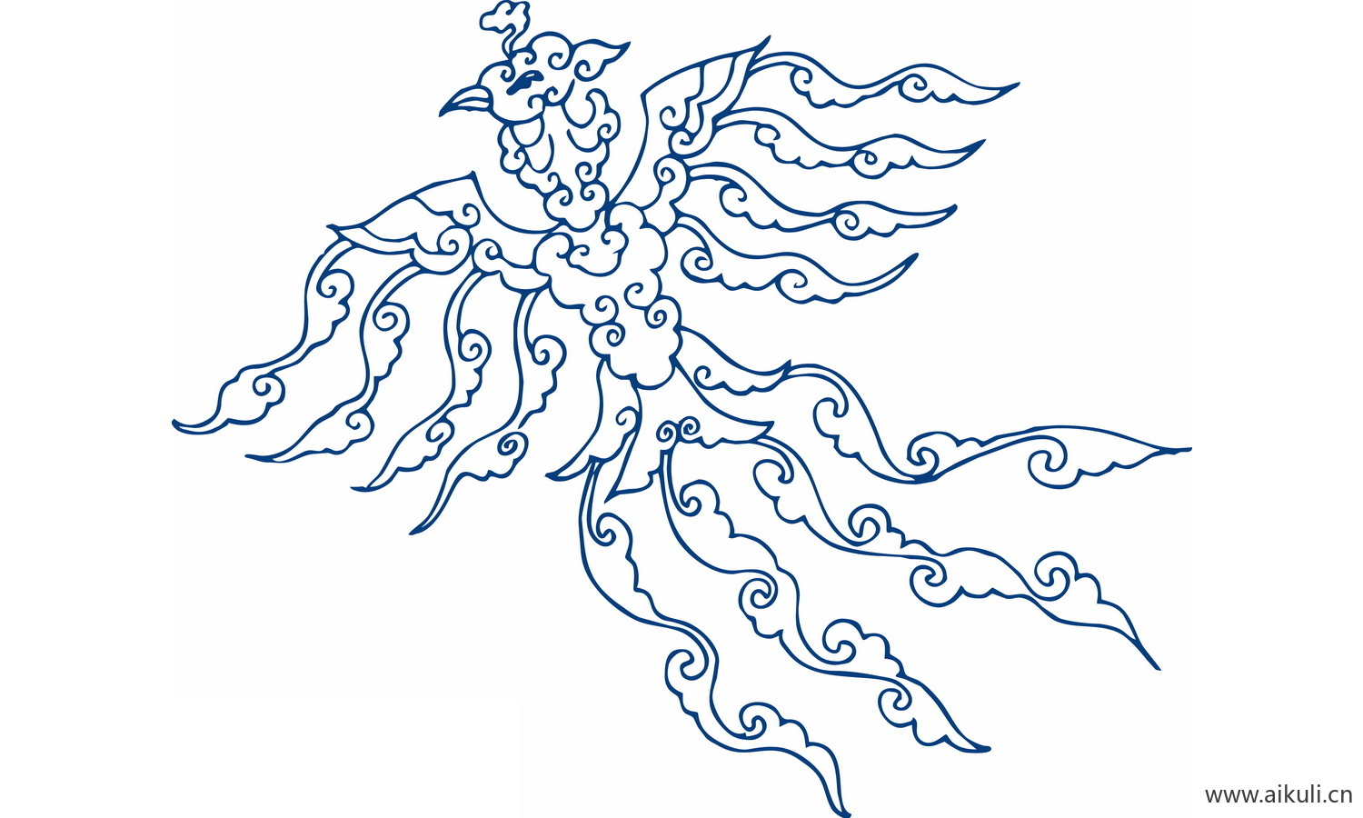 青花瓷龙凤图案PNG-U图形图案