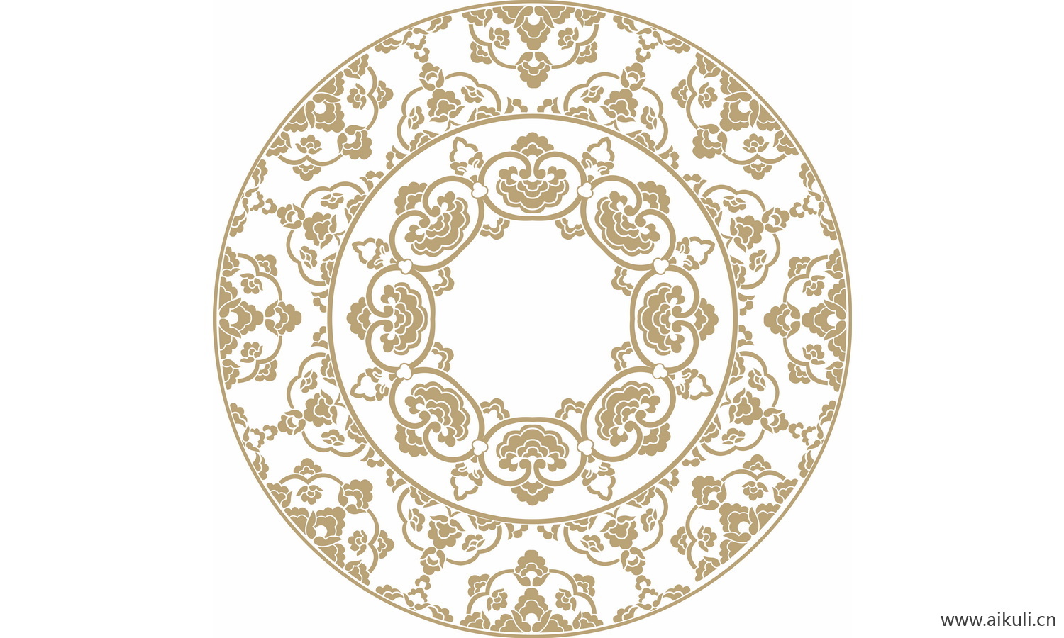圆形图案中式传统吉祥纹样EPS-BA矢量图
