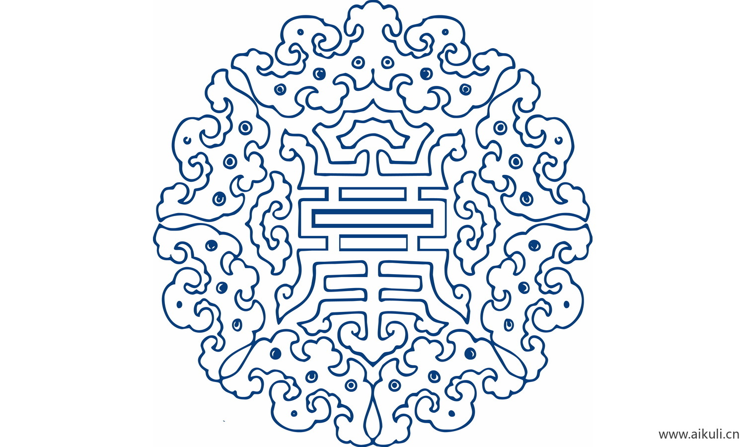 圆形青花瓷图案PNG-T图形图案