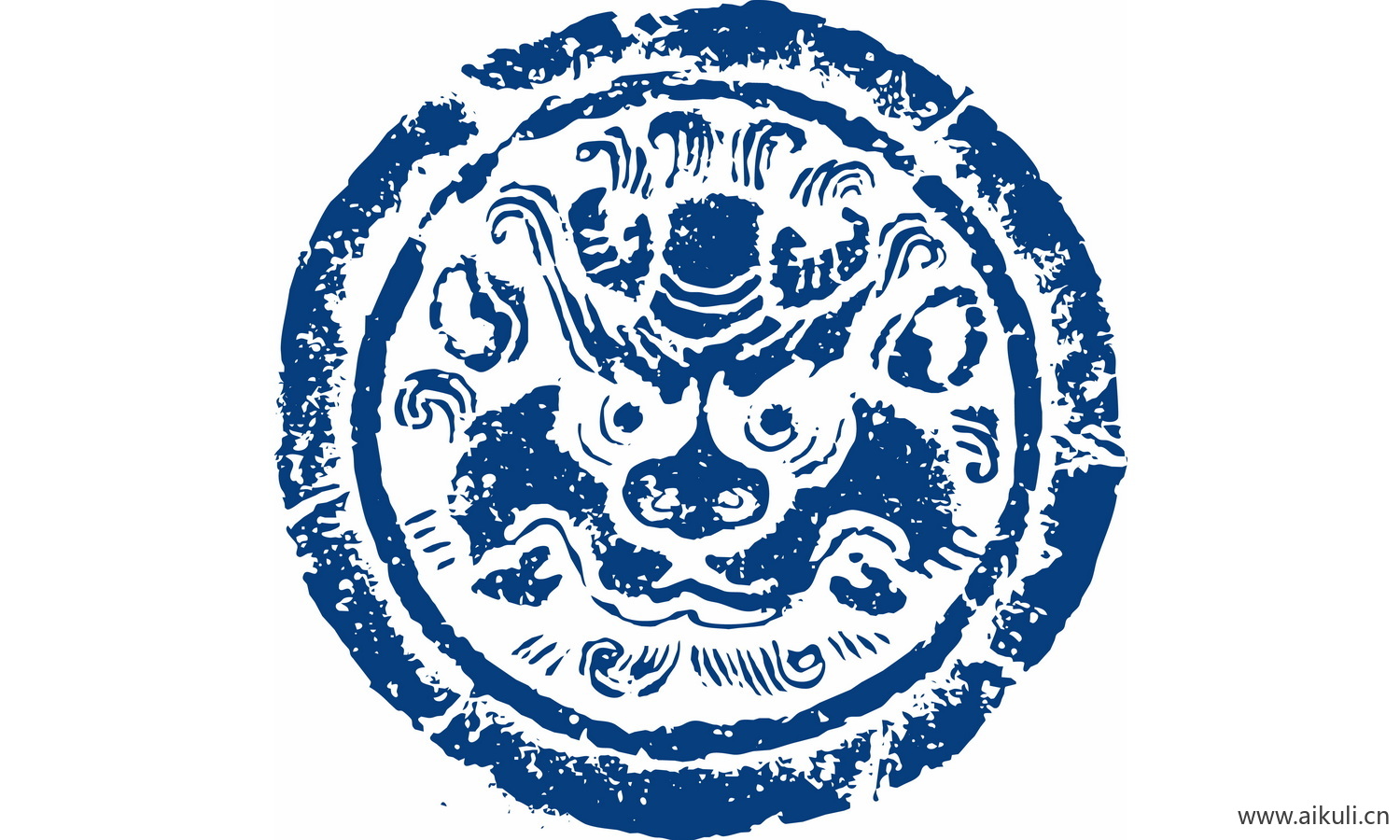 青花瓷龙凤图案PNG-R图形图案