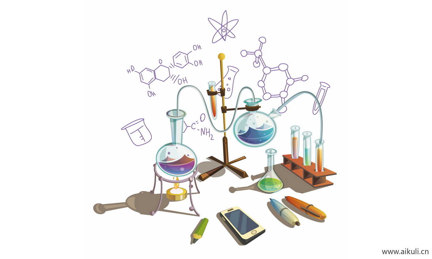 科学化学实验设备器材化学插画PNG免扣