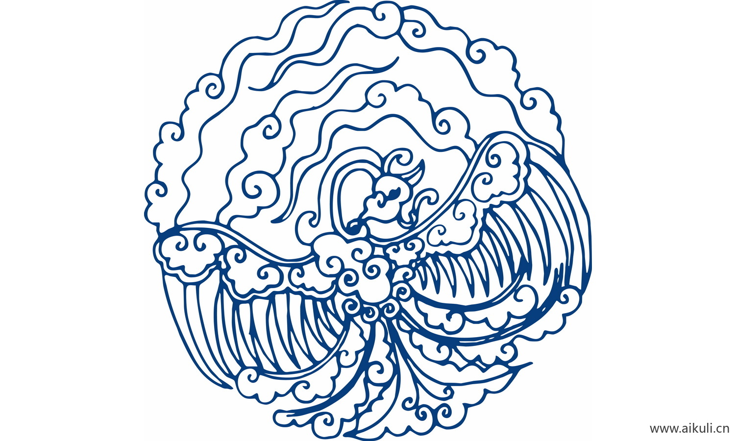 圆形青花瓷图案PNG-N图形图案