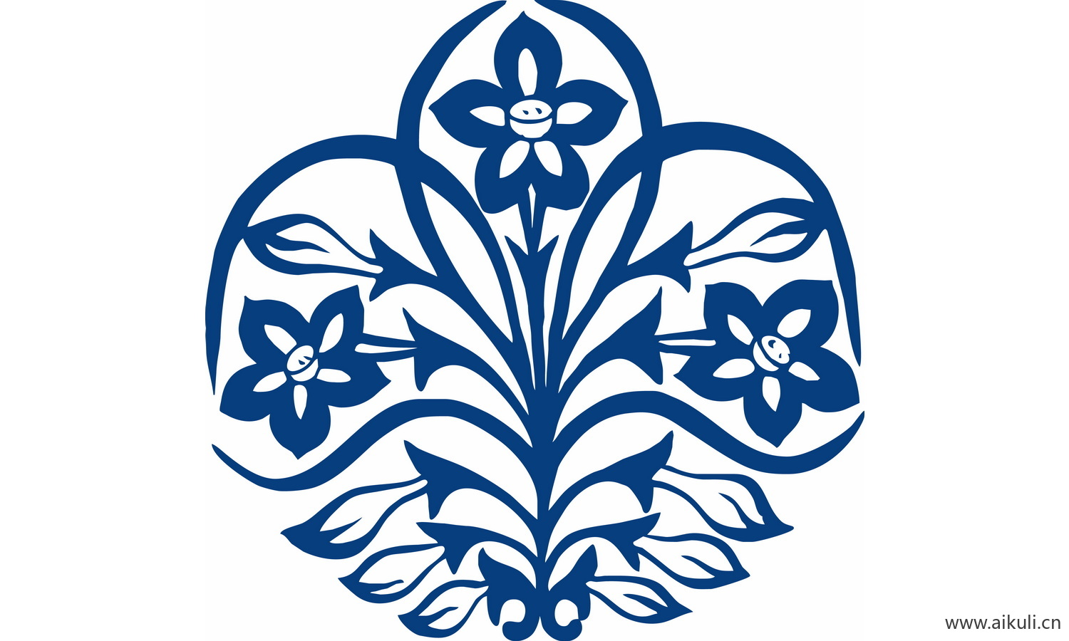 青花瓷植物图案PNG-Y图形图案