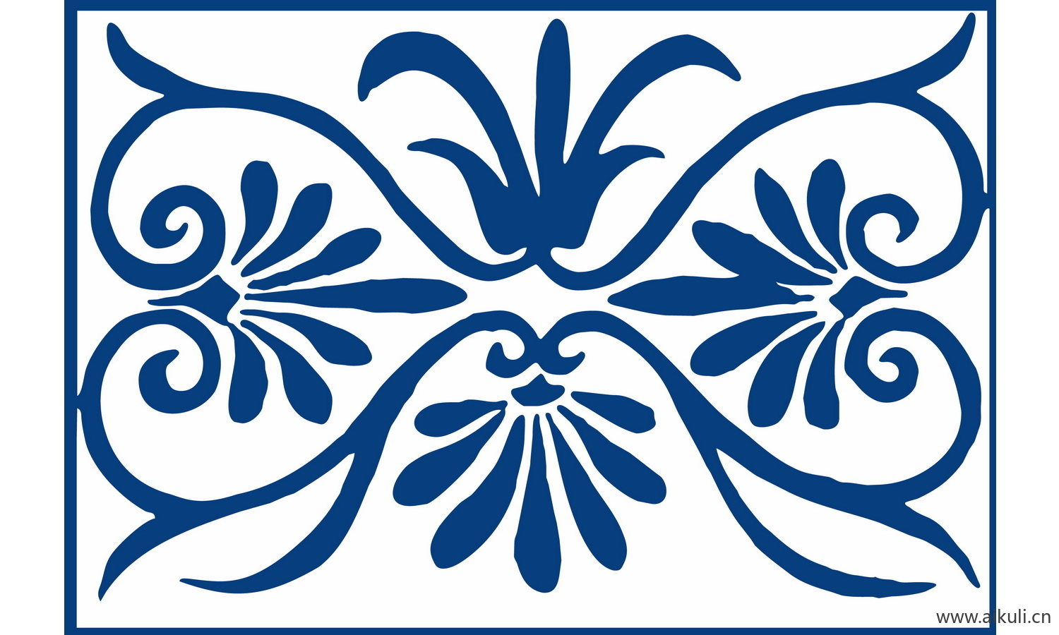 青花瓷植物图案PNG-N图形图案