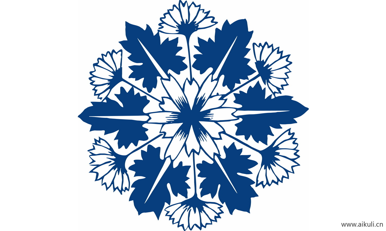 青花瓷植物图案PNG-Z图形图案