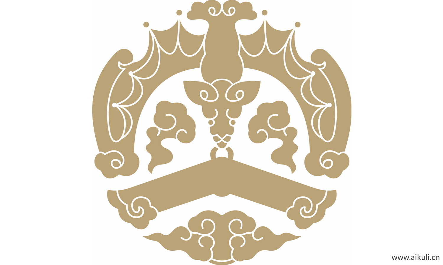 圆形图案中式传统吉祥纹样EPS-O矢量图