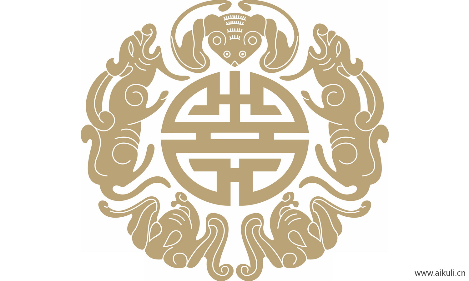 圆形图案中式传统吉祥纹样EPS-D矢量图