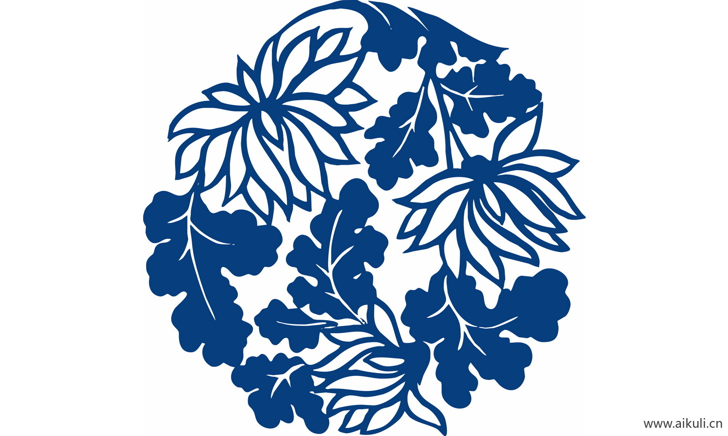 圆形青花瓷图案PNG-BU图形图案