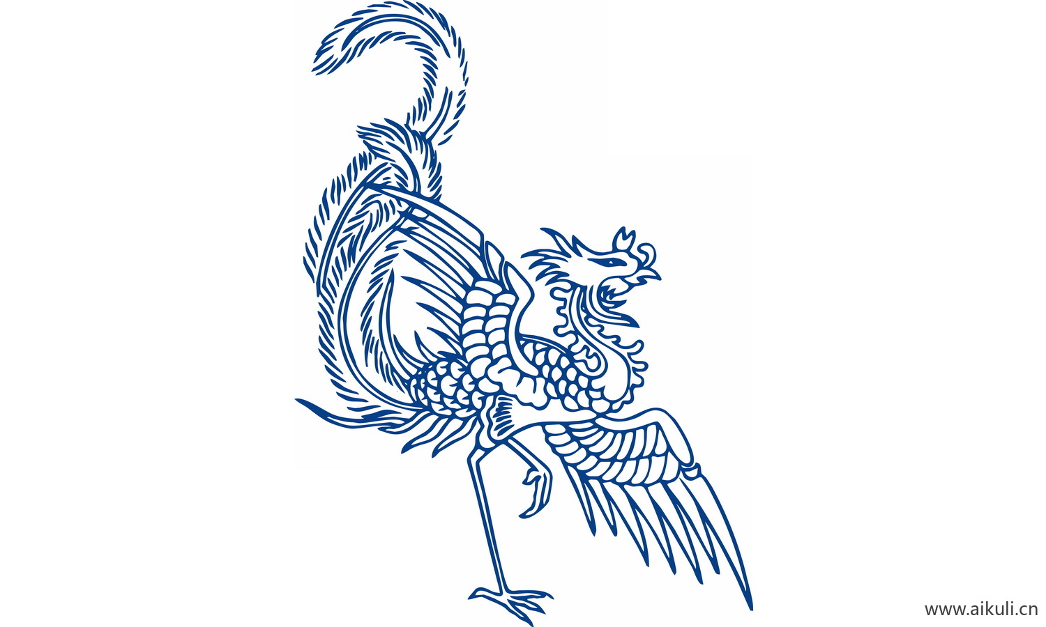 青花瓷龙凤图案PNG-X图形图案