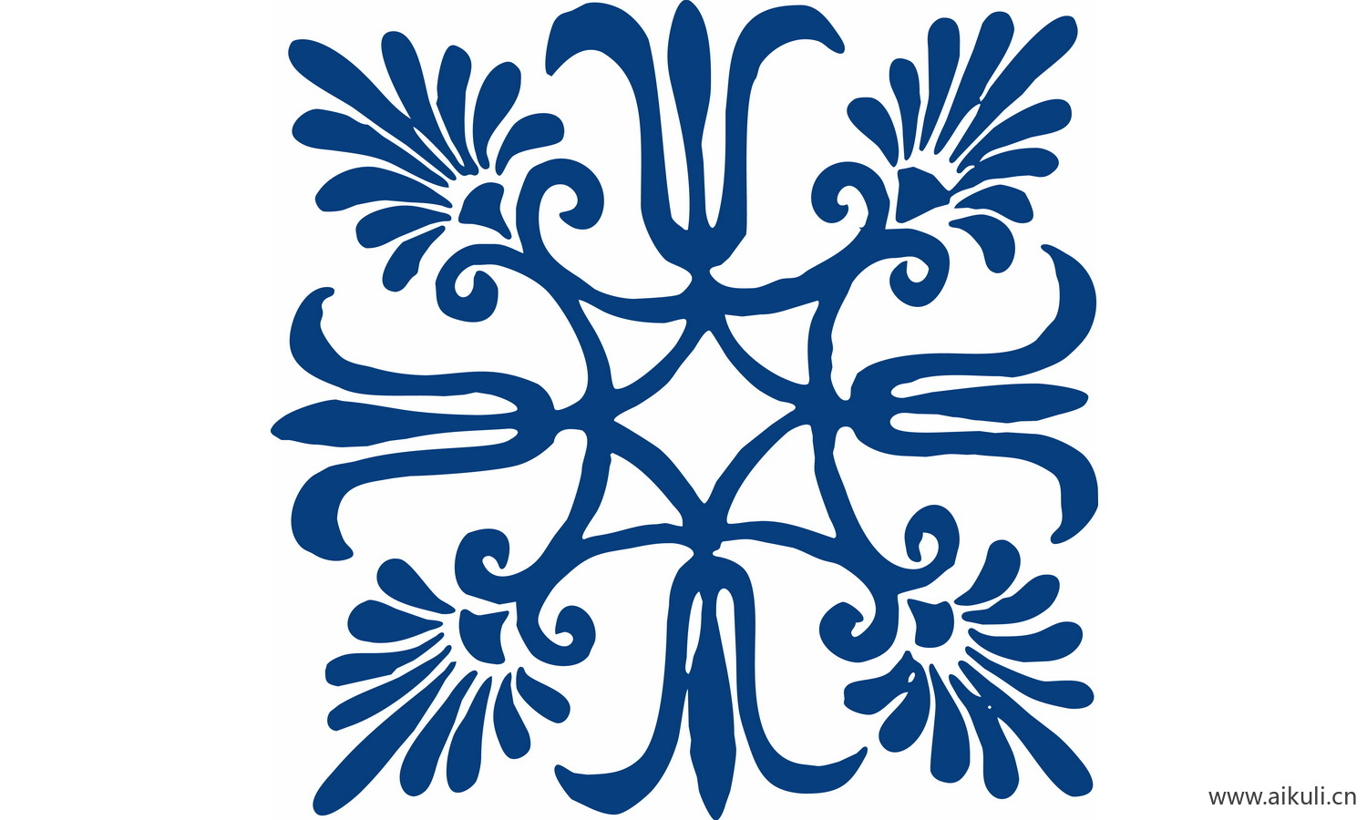 青花瓷植物图案PNG-L图形图案