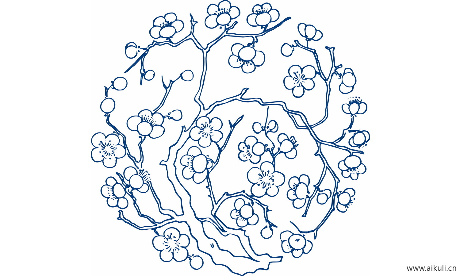 圆形青花瓷图案PNG-L图形图案