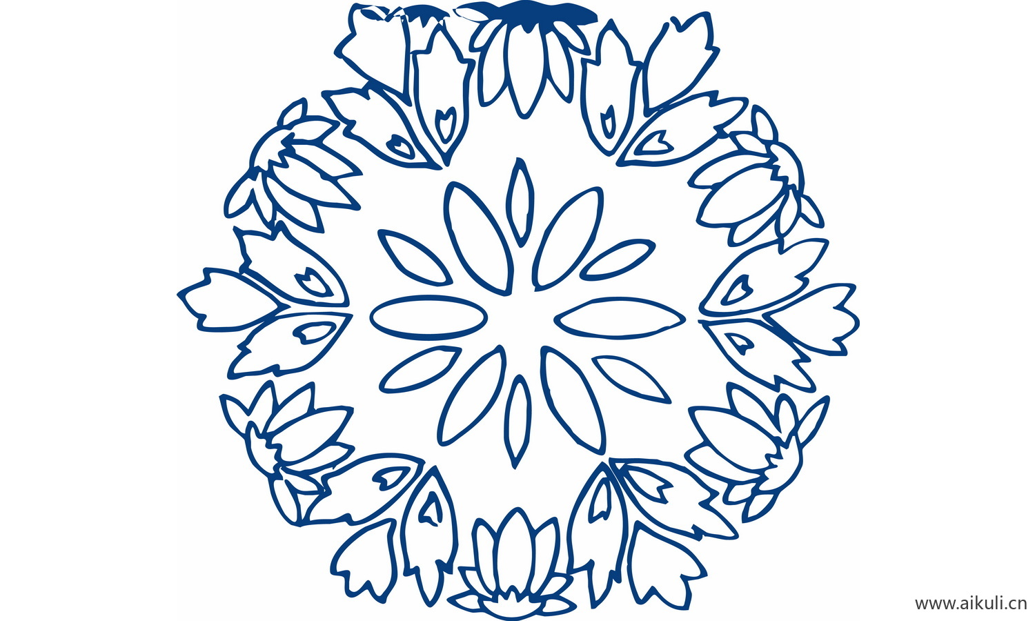 青花瓷植物图案PNG-S图形图案