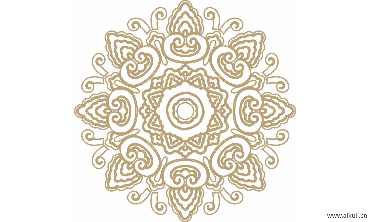 圆形图案中式传统吉祥纹样EPS-R矢量图