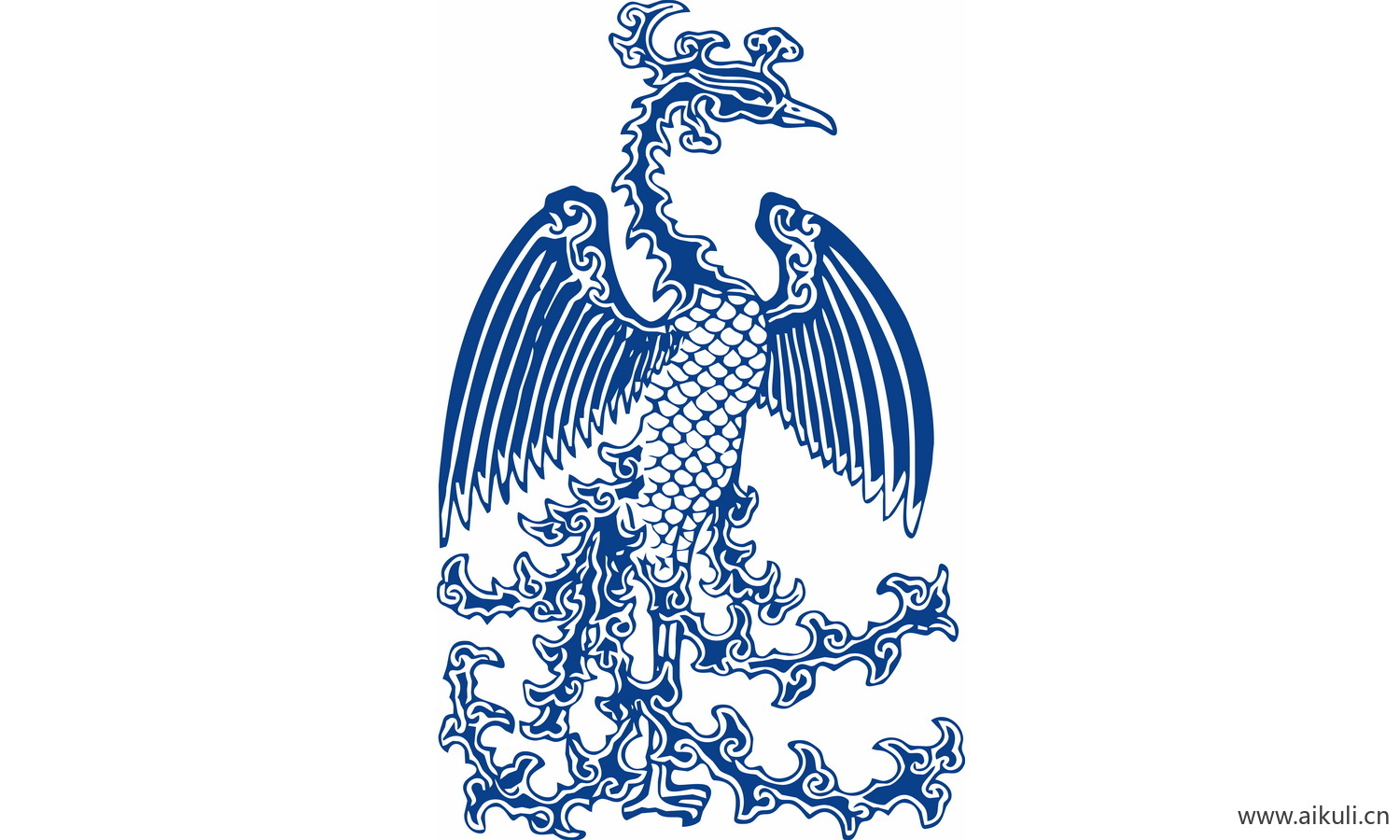 青花瓷龙凤图案PNG-L图形图案