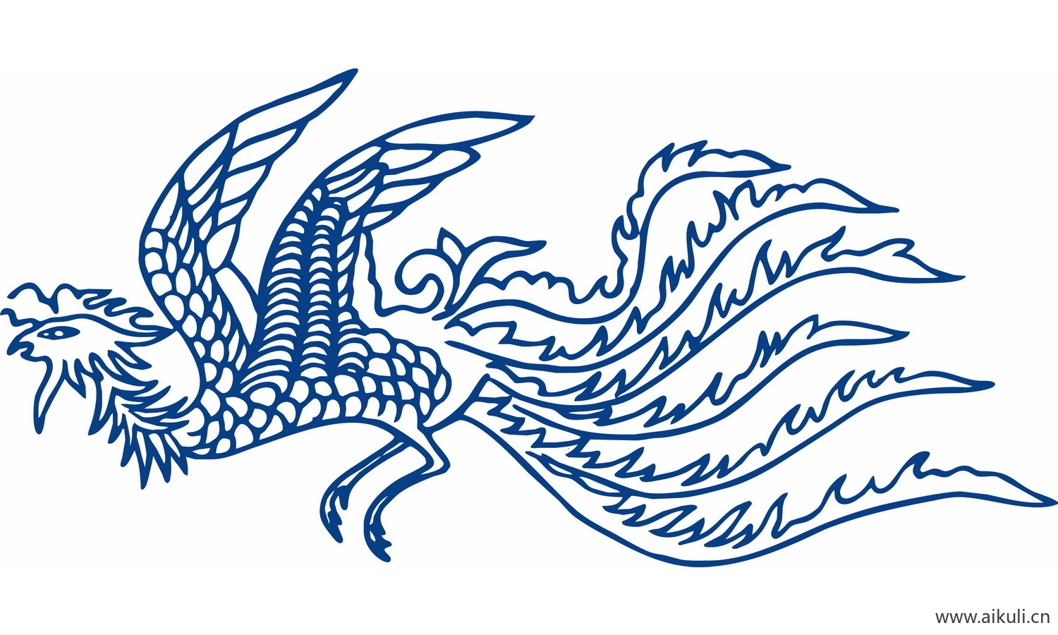 青花瓷龙凤图案PNG-B图形图案