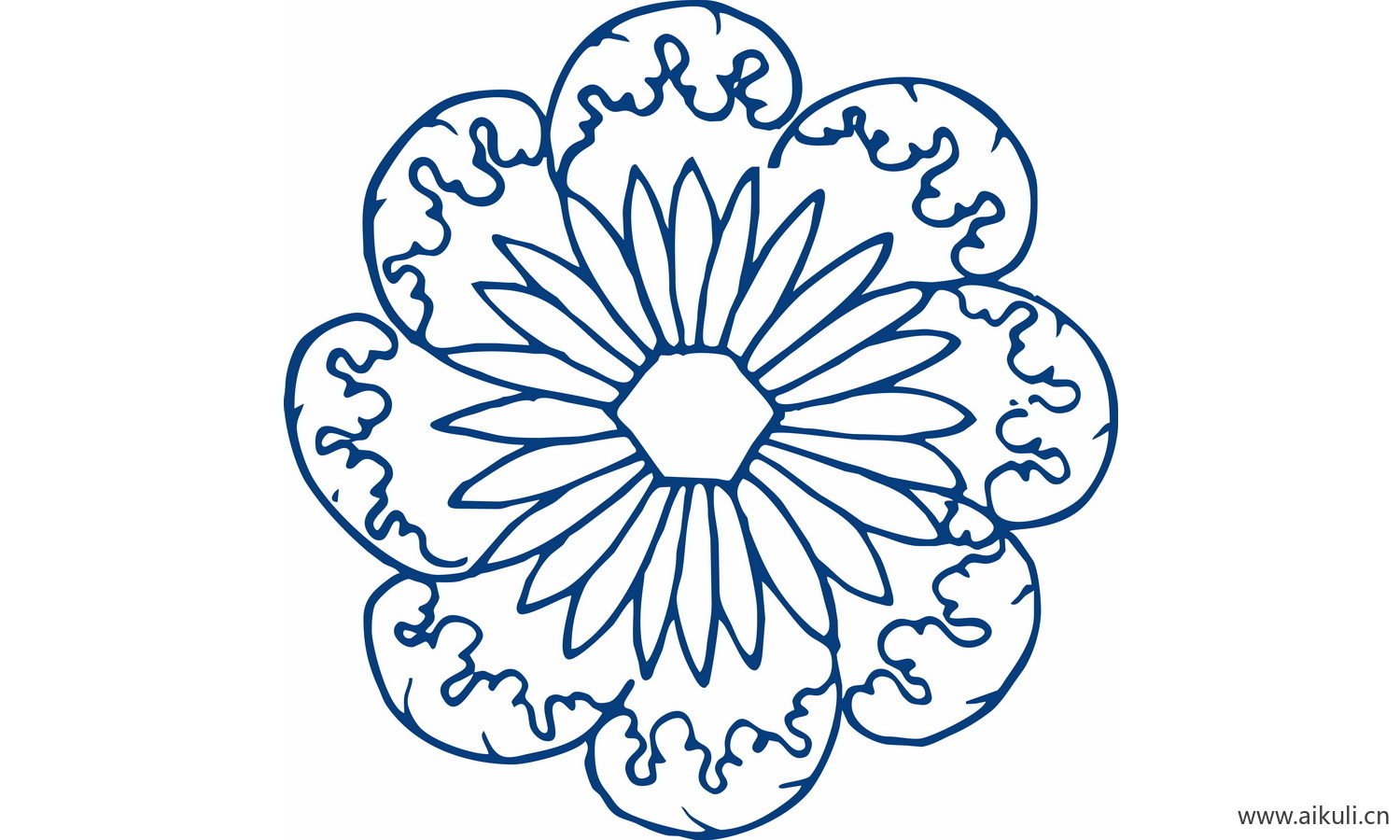 圆形青花瓷图案PNG-H图形图案