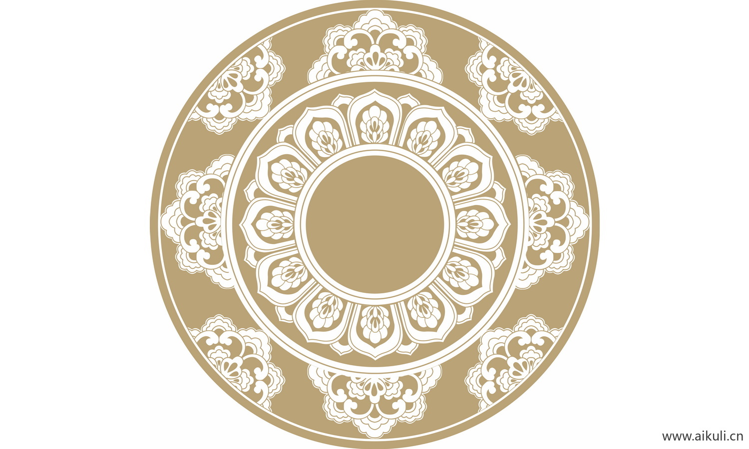 圆形图案中式传统吉祥纹样EPS-Y矢量图