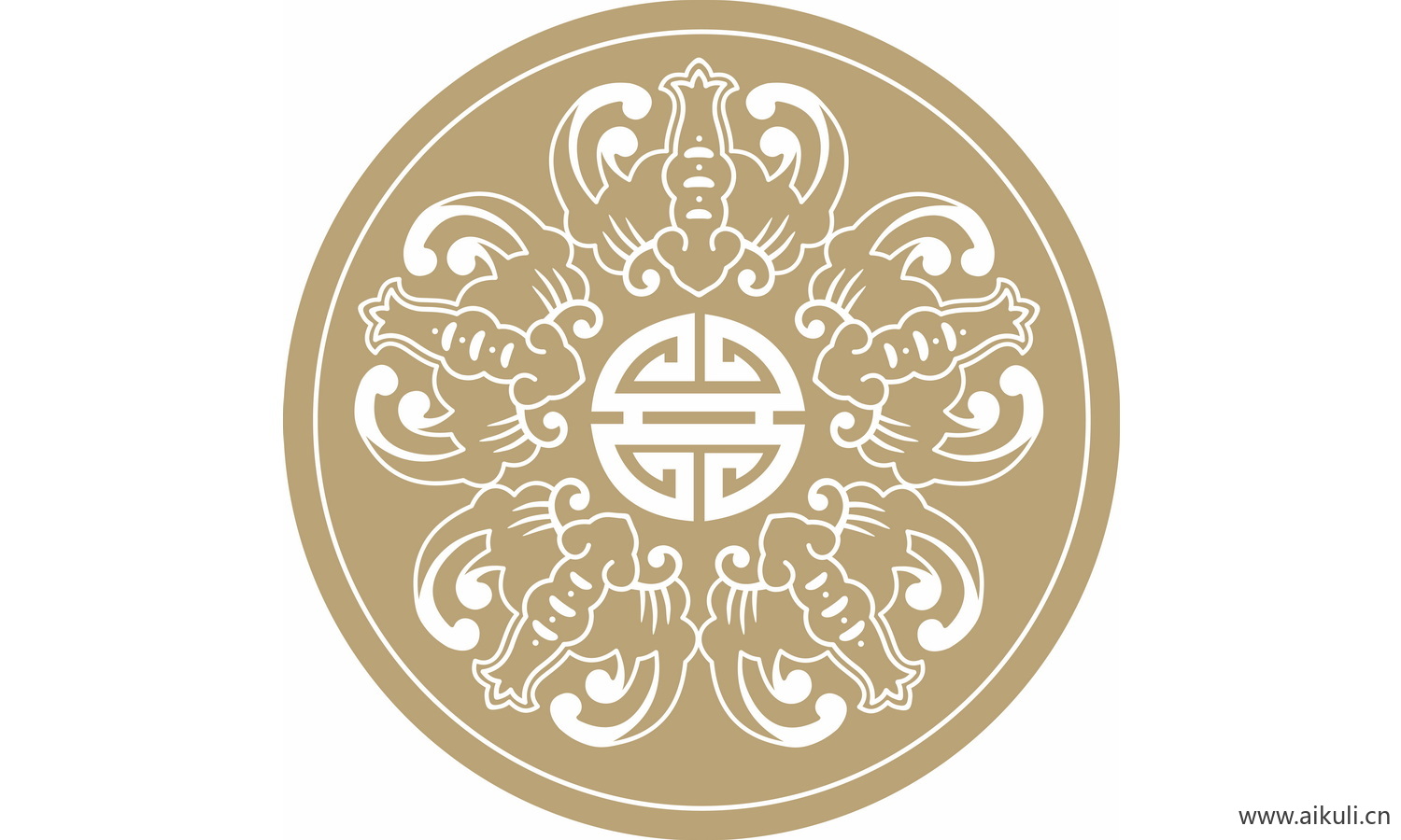 圆形图案中式传统吉祥纹样EPS-H矢量图