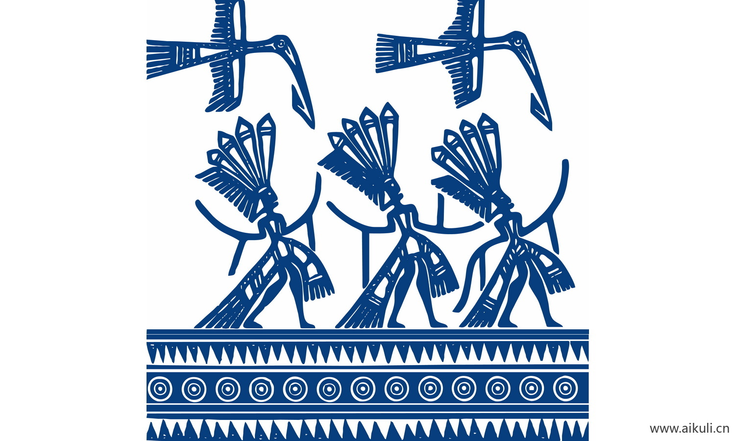 青花瓷龙凤图案PNG-O图形图案