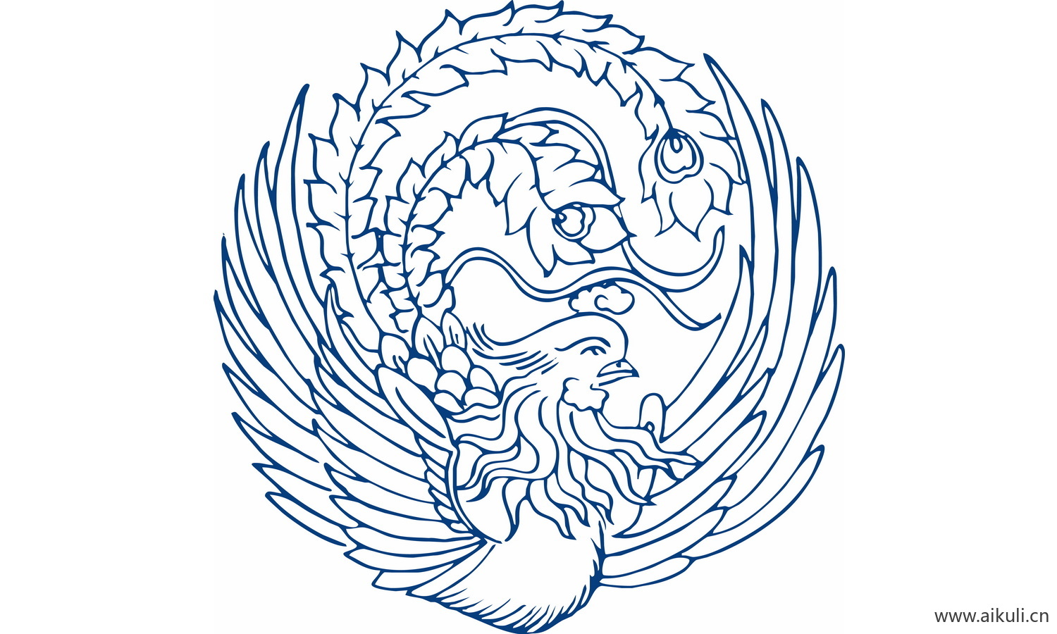 圆形青花瓷图案PNG-BL图形图案