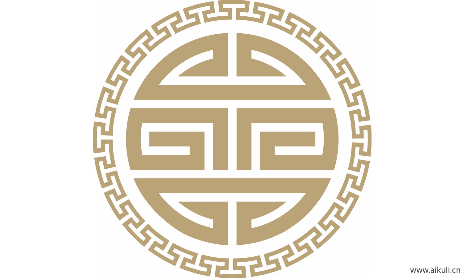 圆形图案中式传统吉祥纹样EPS-U矢量图