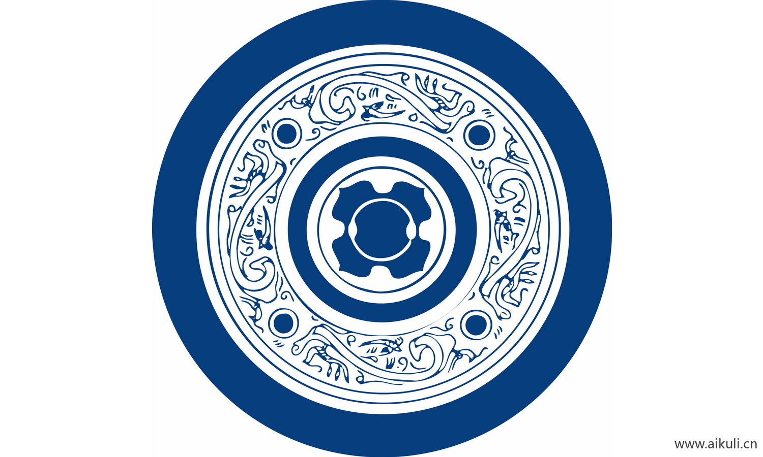 圆形青花瓷图案PNG-BM图形图案