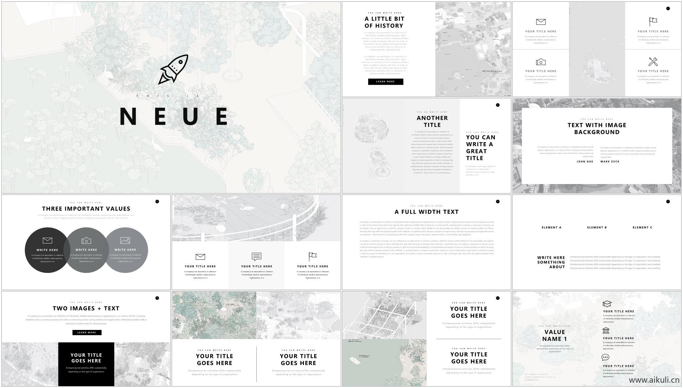 PPT景观建筑模板建筑设计方案