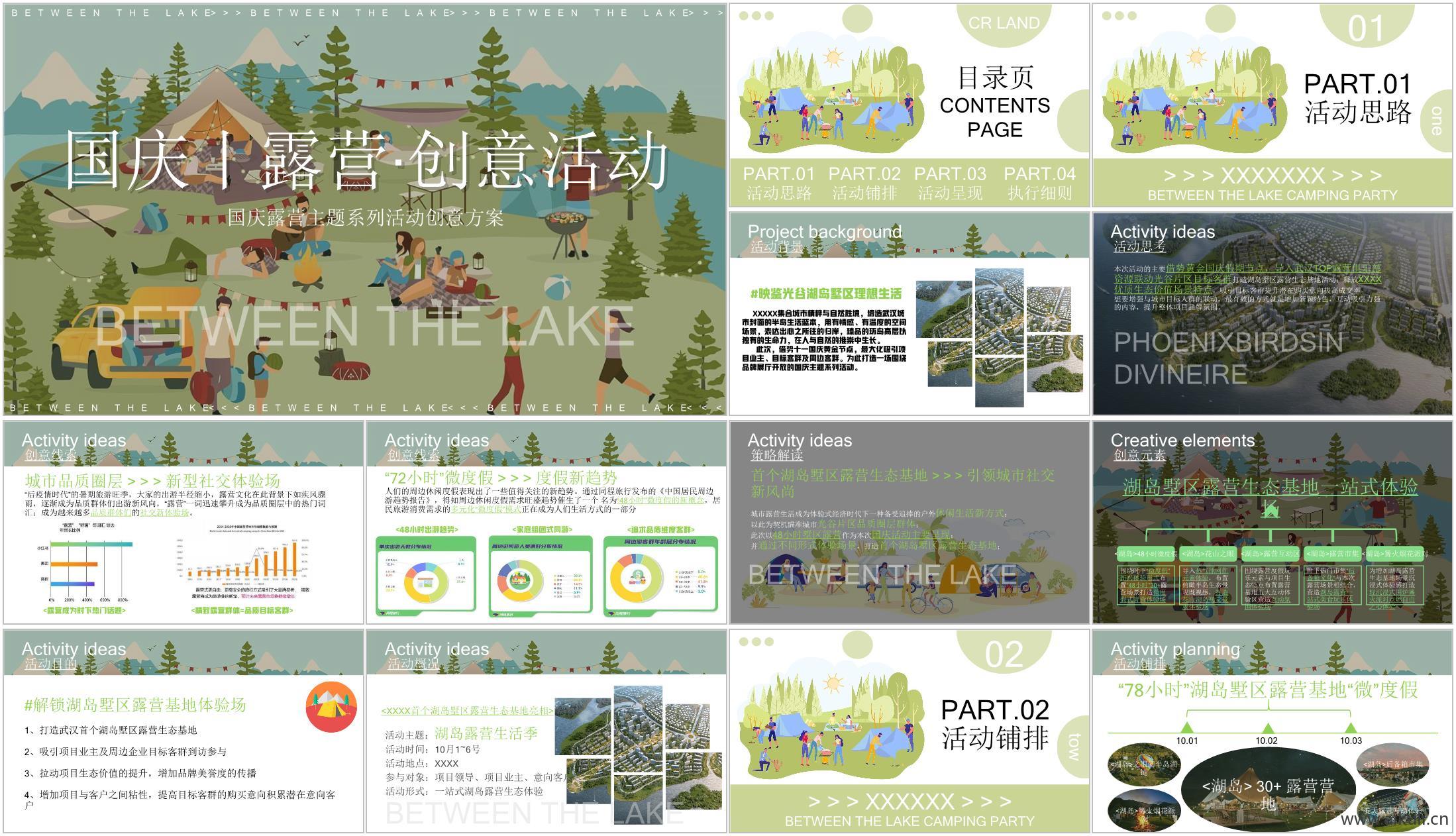 露营户外活动策划PPT-I方案文本 春游踏青公司团建主题市集PPT模板汇报