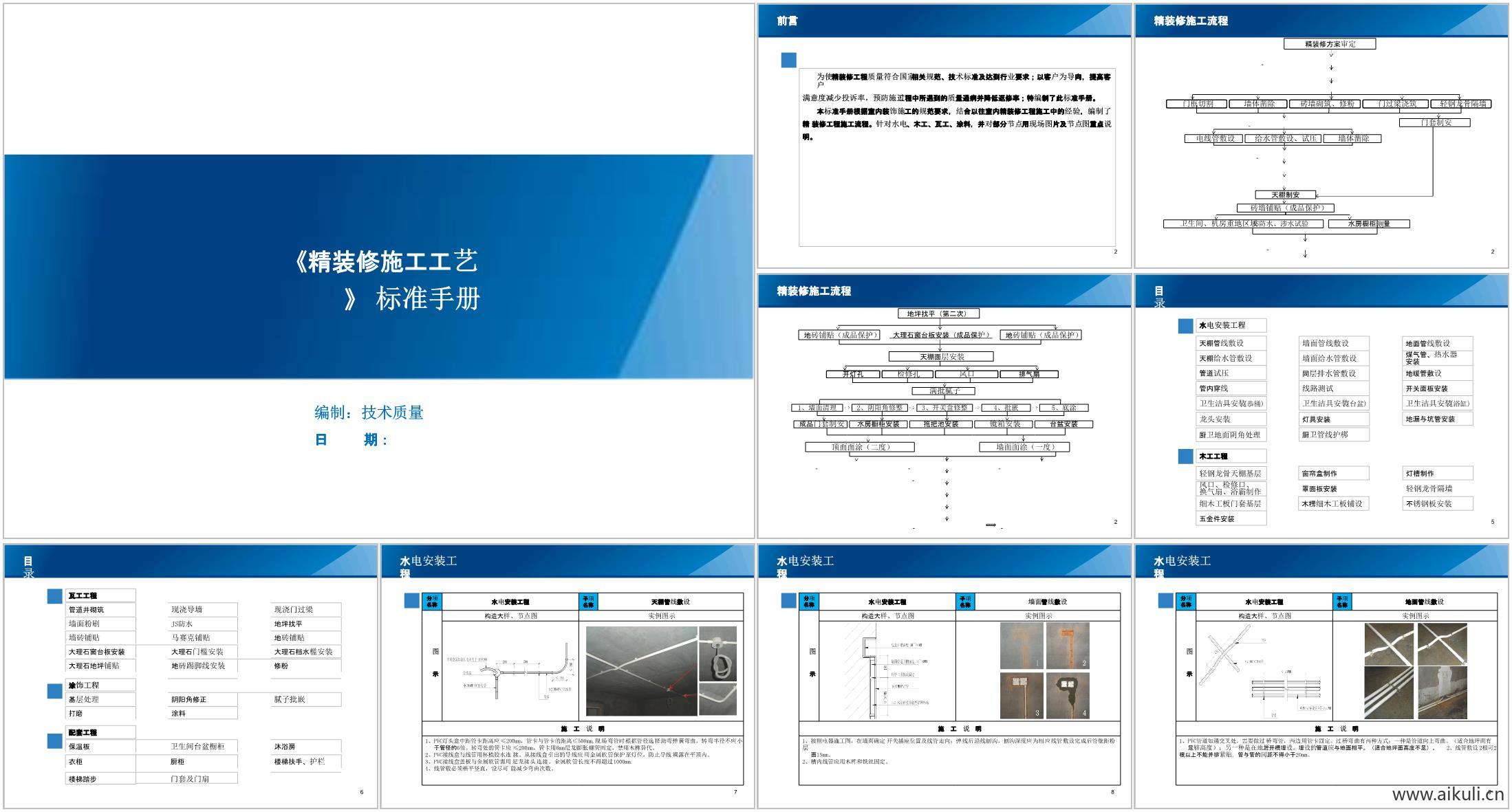 精装修施工工艺标准手册  75页