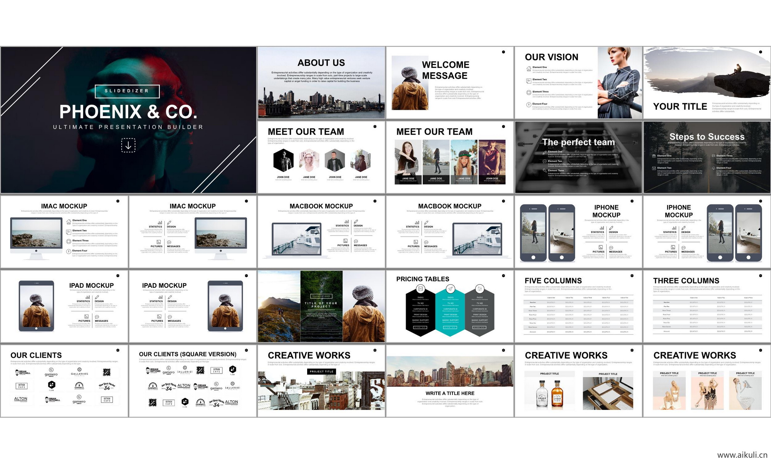 国外高端设计感公司介绍工作汇报总结T-通用主题背景模版ppt模板