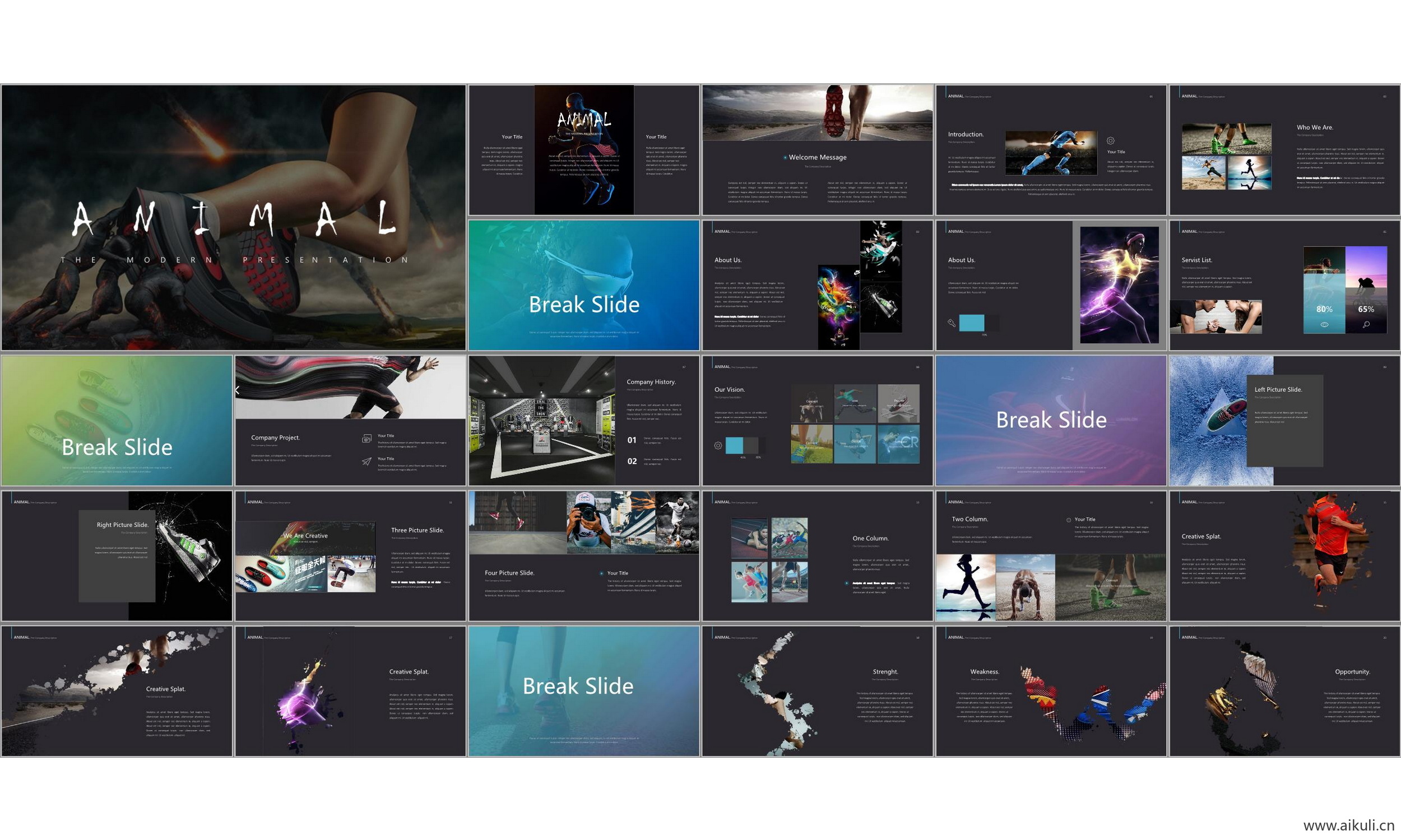 现代国外公司介绍 ppt模板 工作汇报总结通用主题背景模版