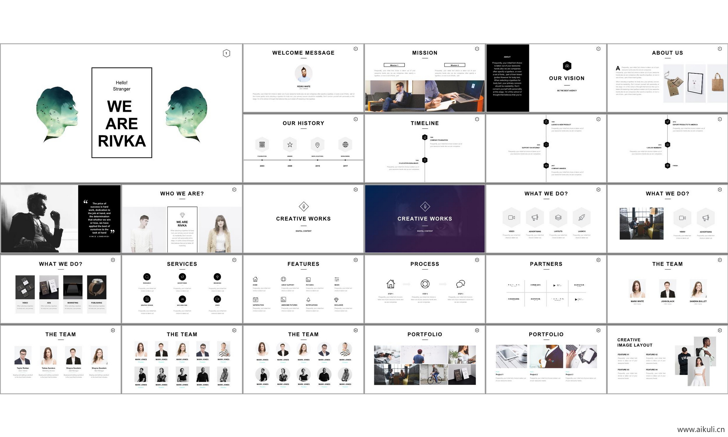现代国外公司介绍工作汇报总结-通用主题U- ppt模板背景模版