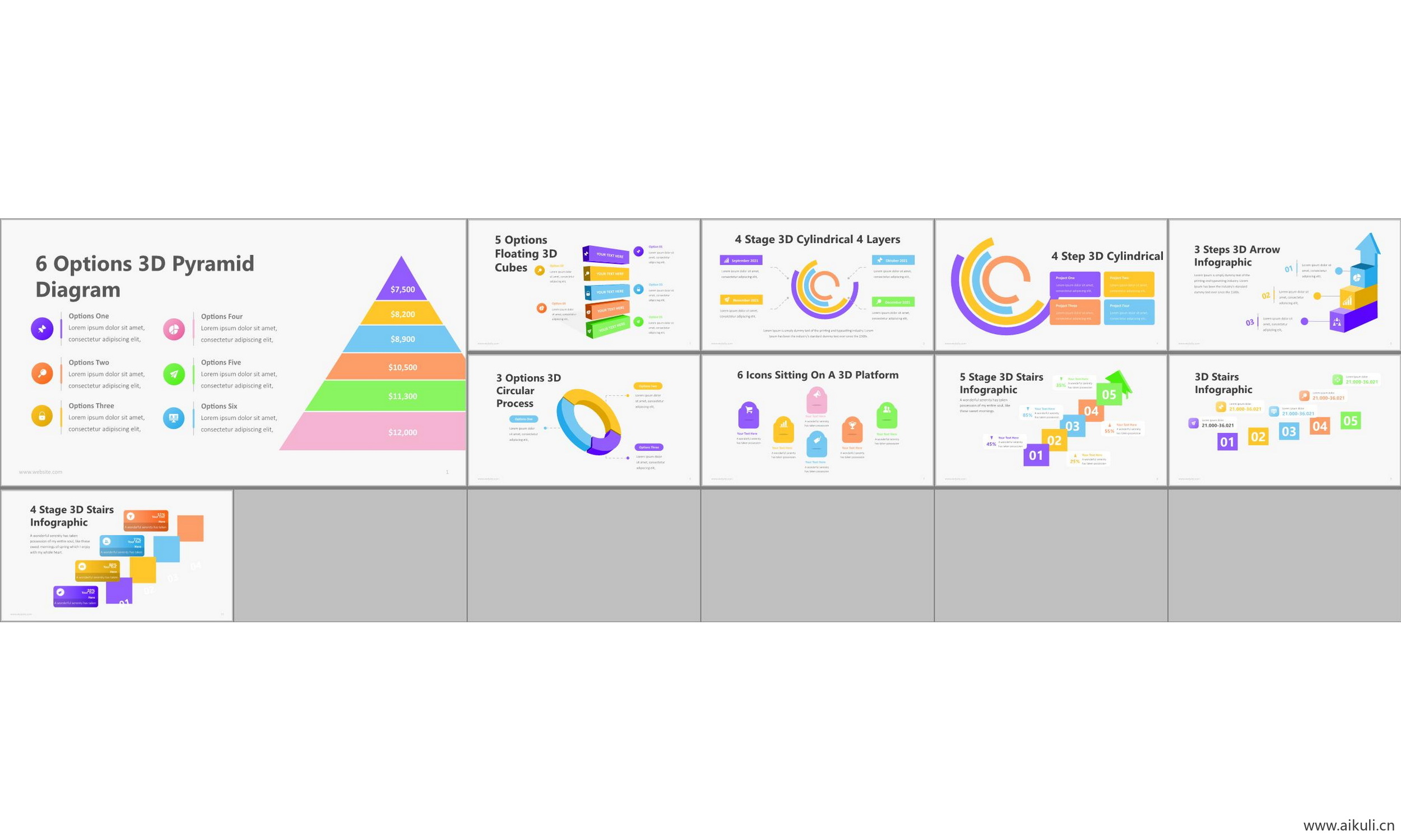 ppt模板 图表工作汇报总结 市场调研数据可视化信息图表