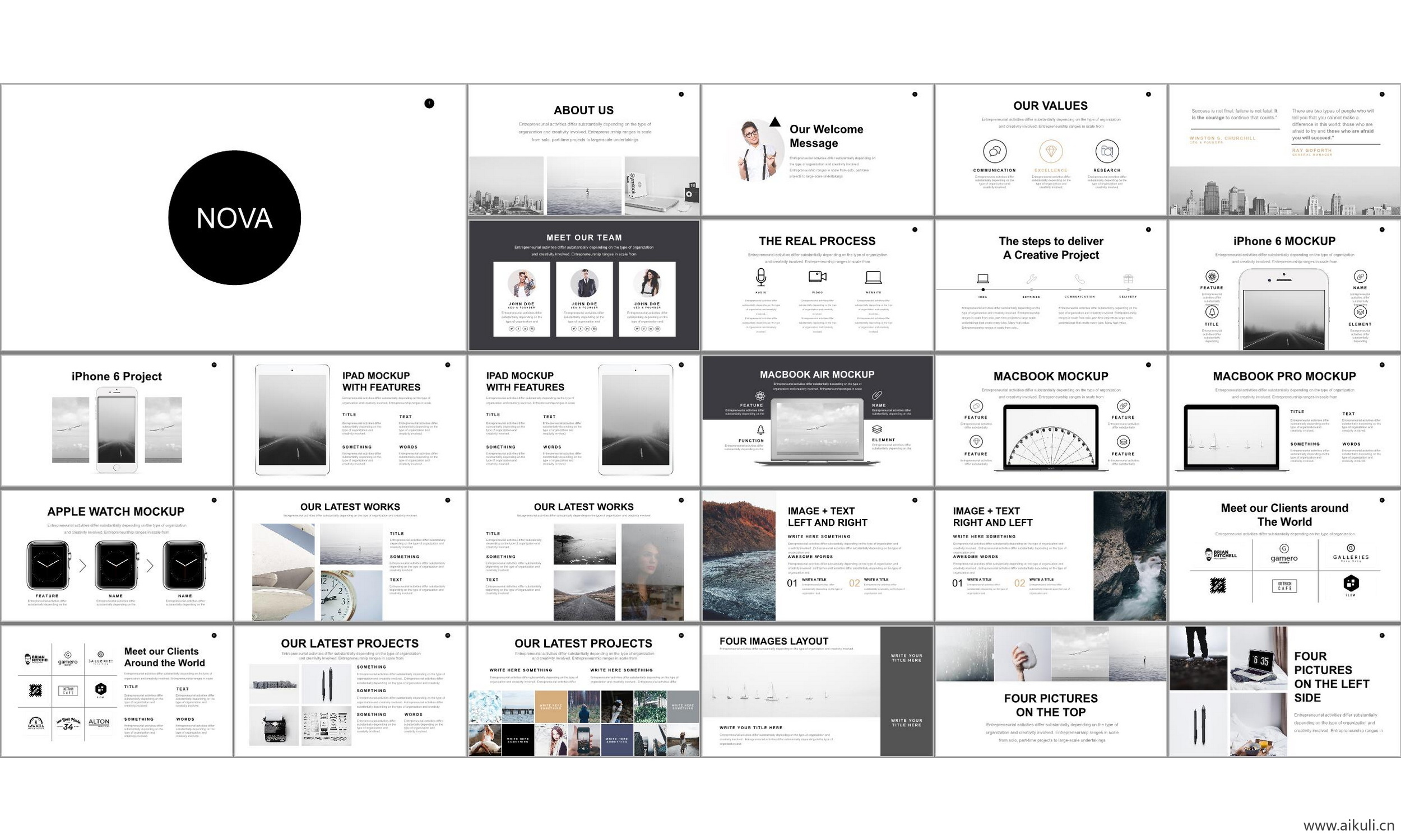 现代国外公司介绍工作汇报总结-通用主题N- ppt模板背景模版