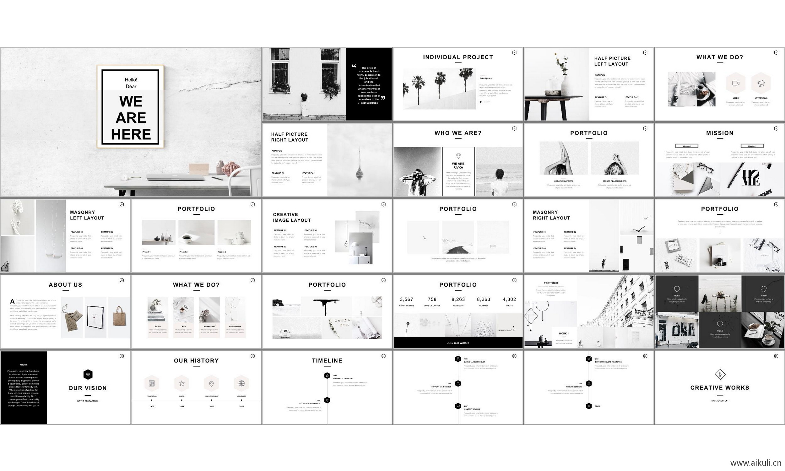 现代国外公司介绍工作汇报总结-通用主题CJ- ppt模板背景模版