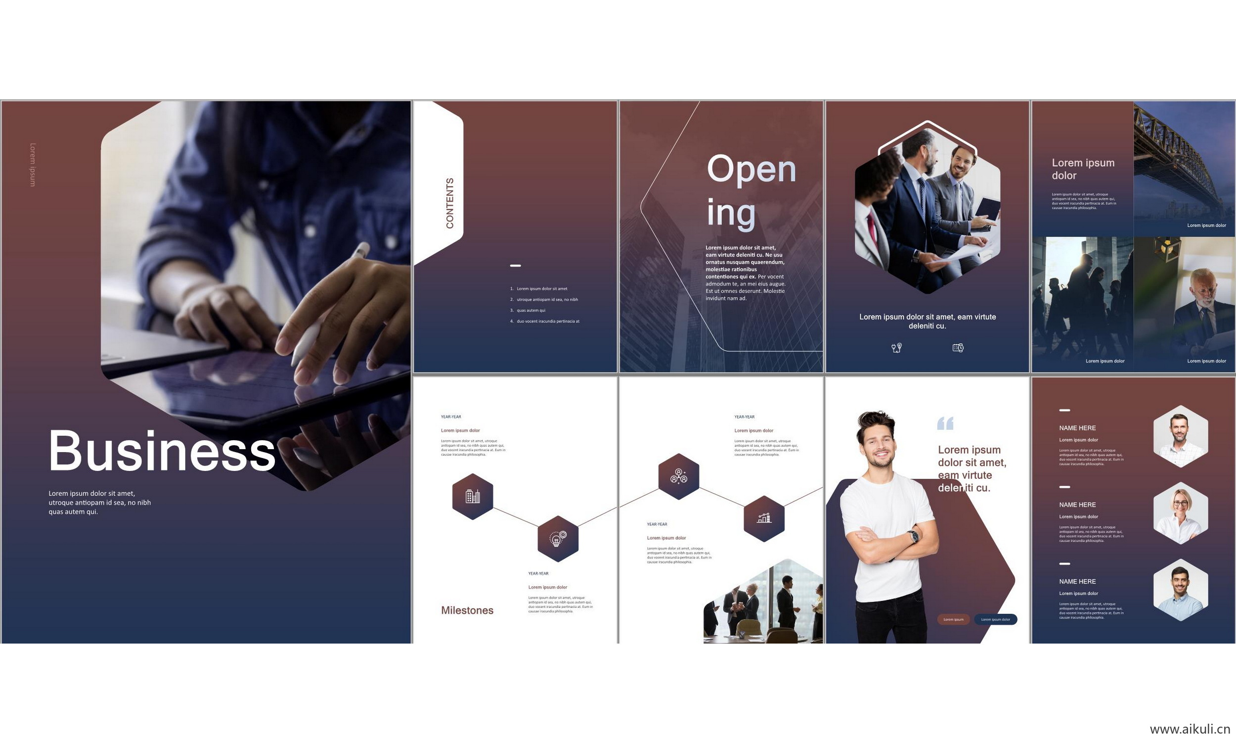 公司商业计划报告线条几何设计科技主题模版ppt-R模板