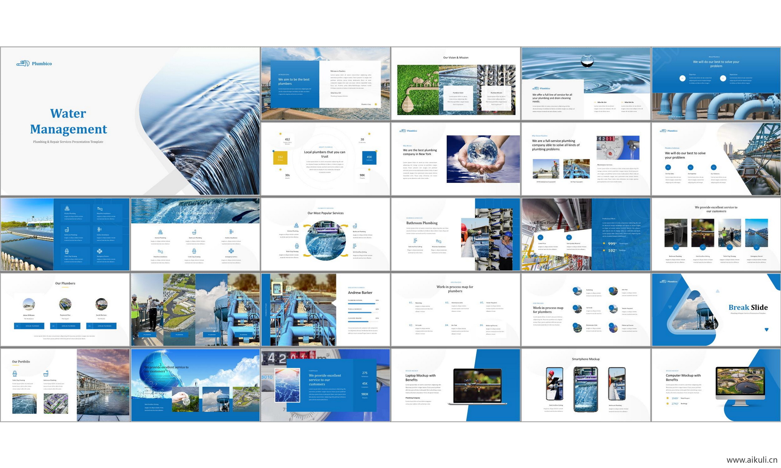 智慧水厂水务公司项目业务介绍 简介工作汇报毕业答辩ppt模板