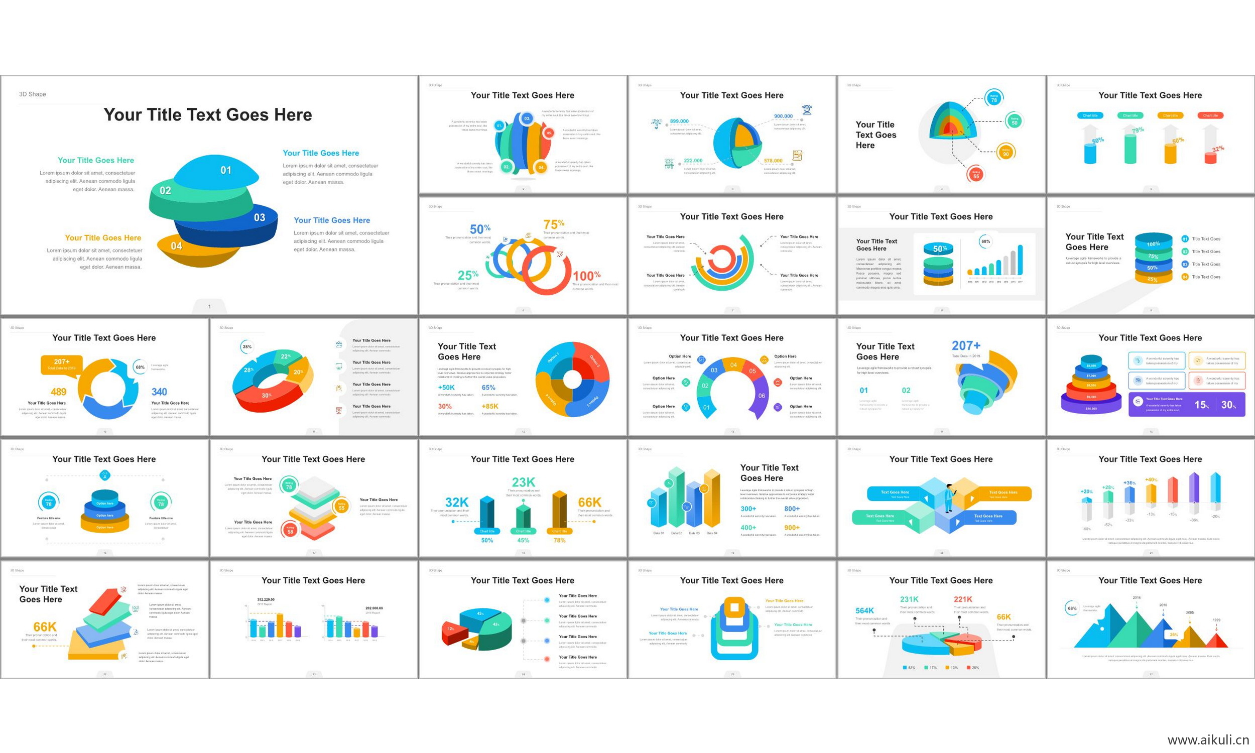 ppt模板 图表工作汇报总结市场调研数据可视化信息图表