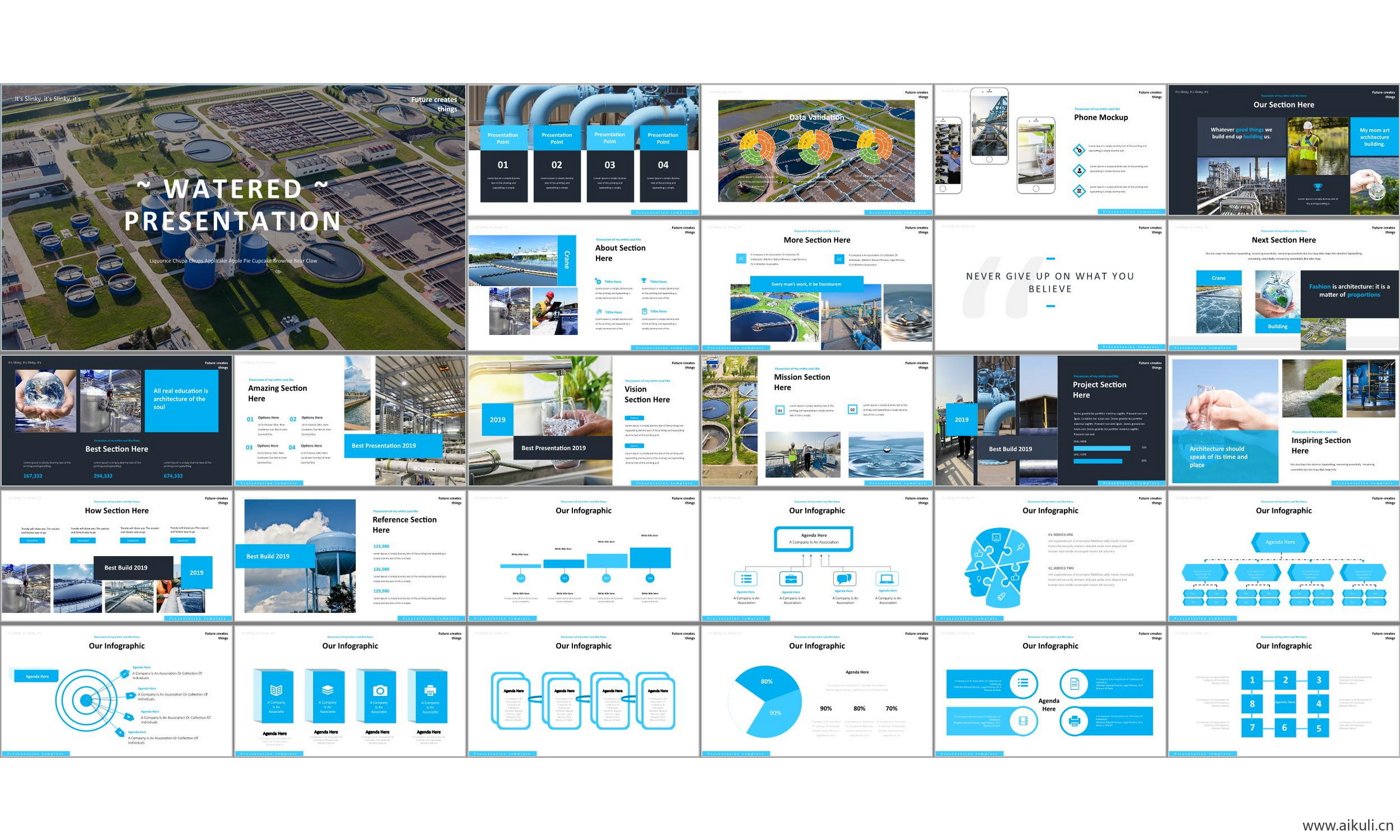 智慧水厂水务公司 介绍行业简介工作汇报毕业答辩ppt模板