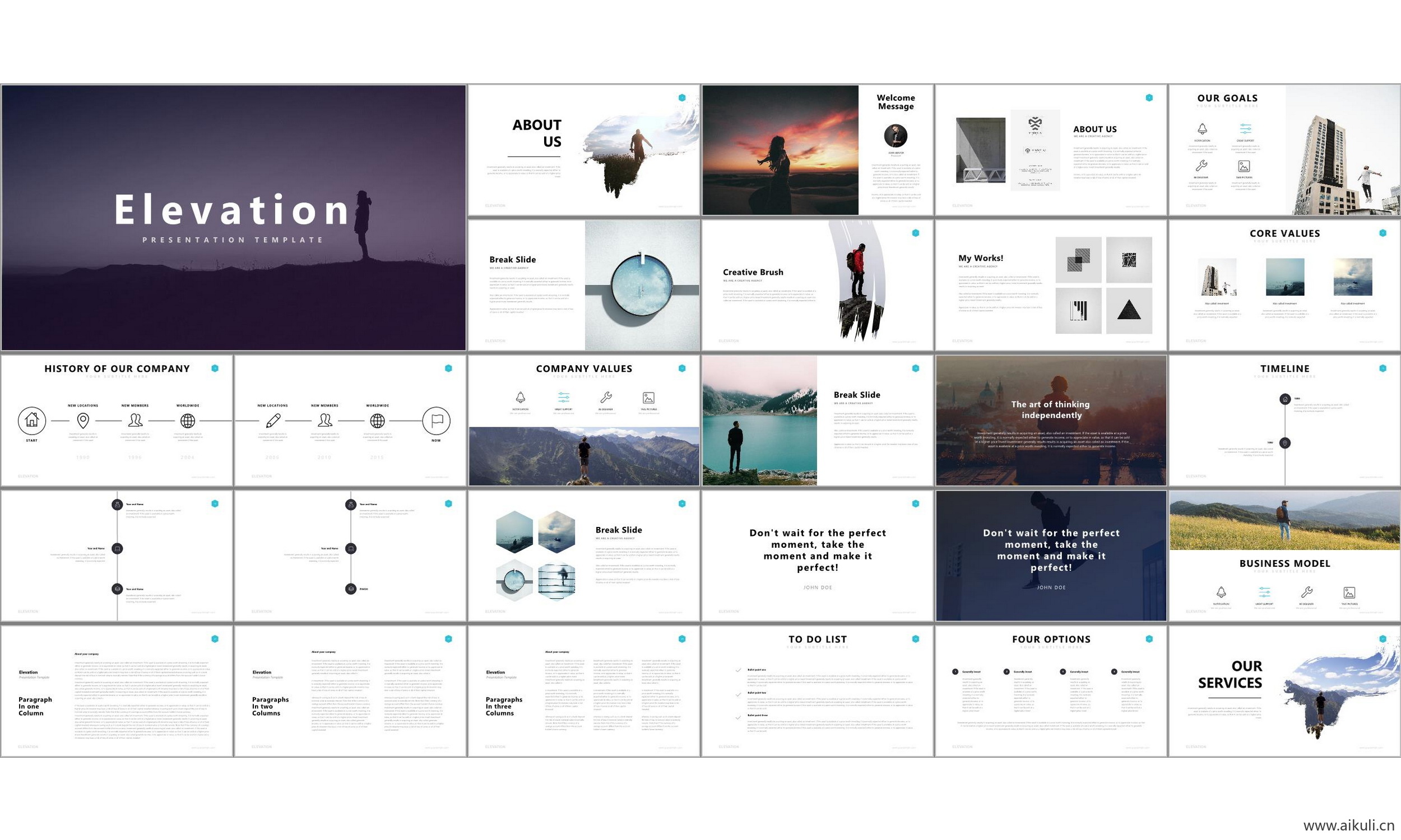 现代国外公司介绍工作汇报总结BO ppt模板通用主题背景模版