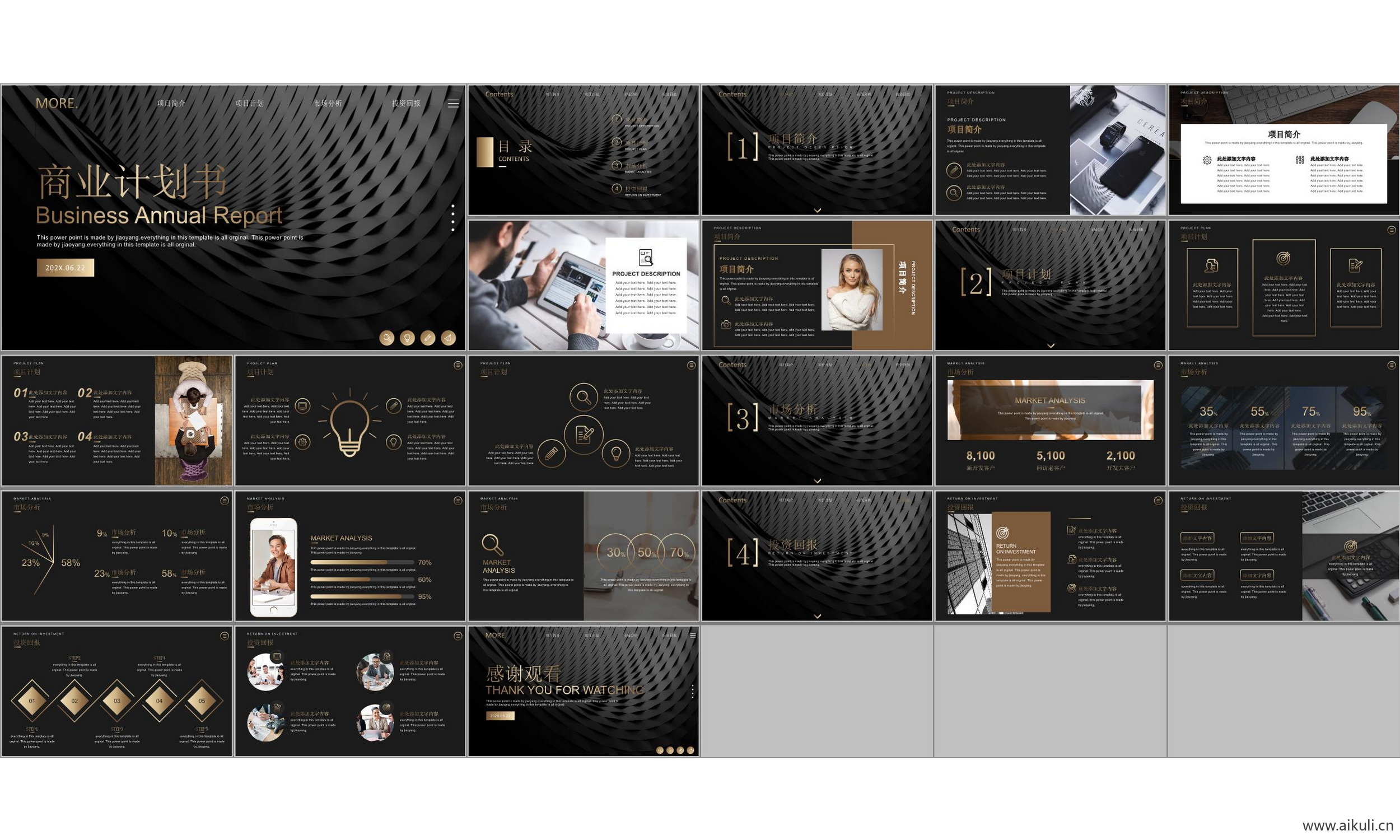 现代 国外公司 介绍 工作汇报 总结ppt模板