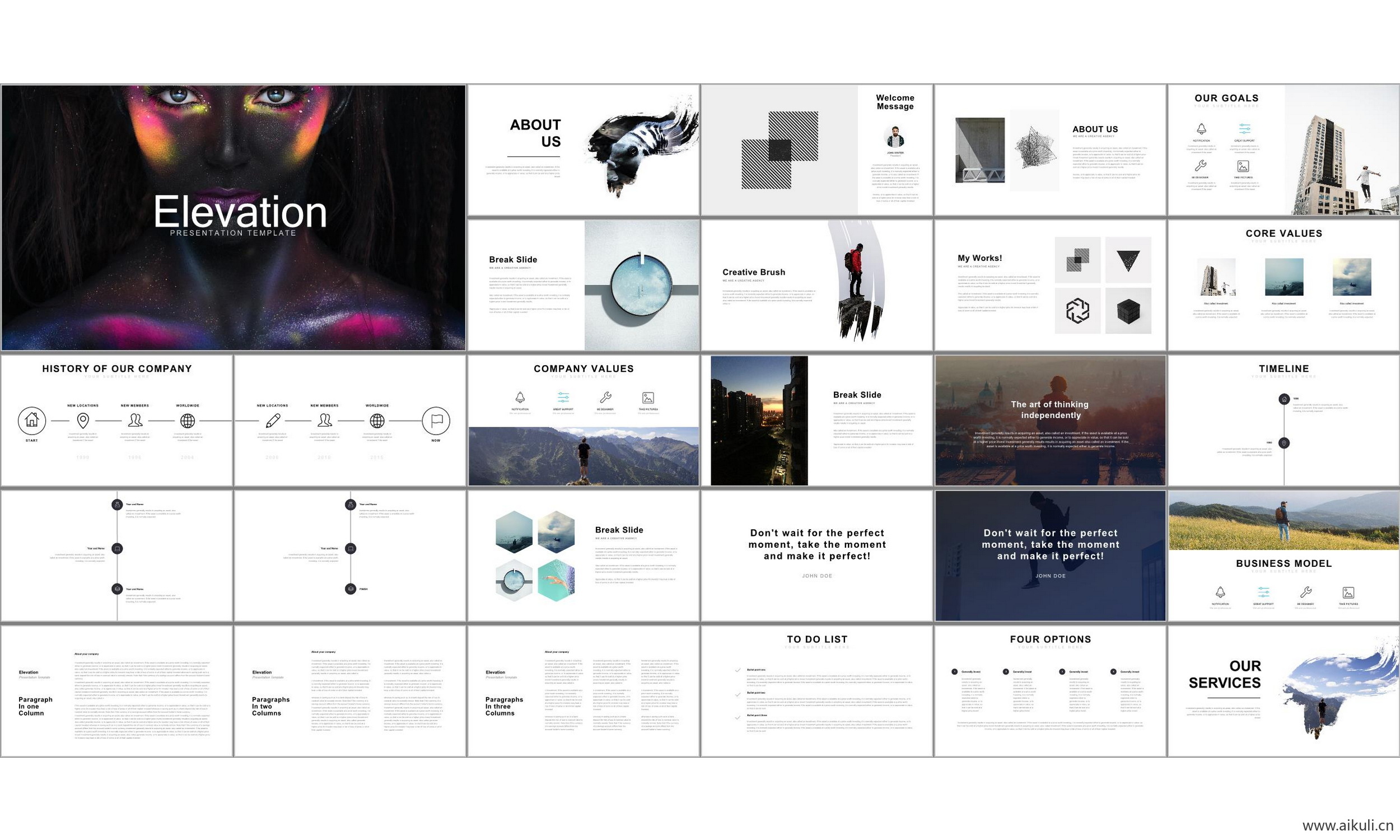 现代国外公司介绍工作汇报总结-通用主题BT- ppt模板背景模版