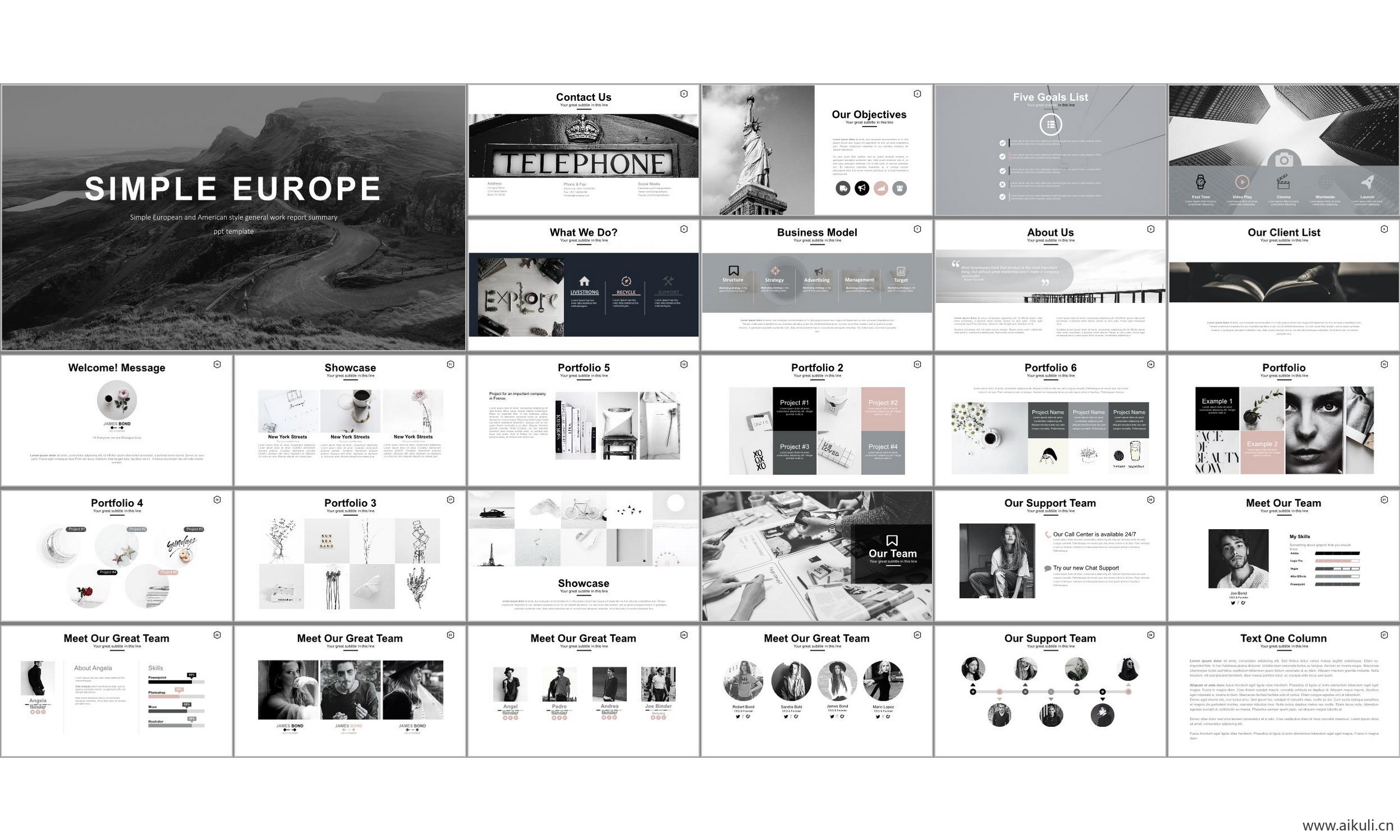 现代国外公司介绍工作汇报总结-通用主题BV- ppt模板背景模版