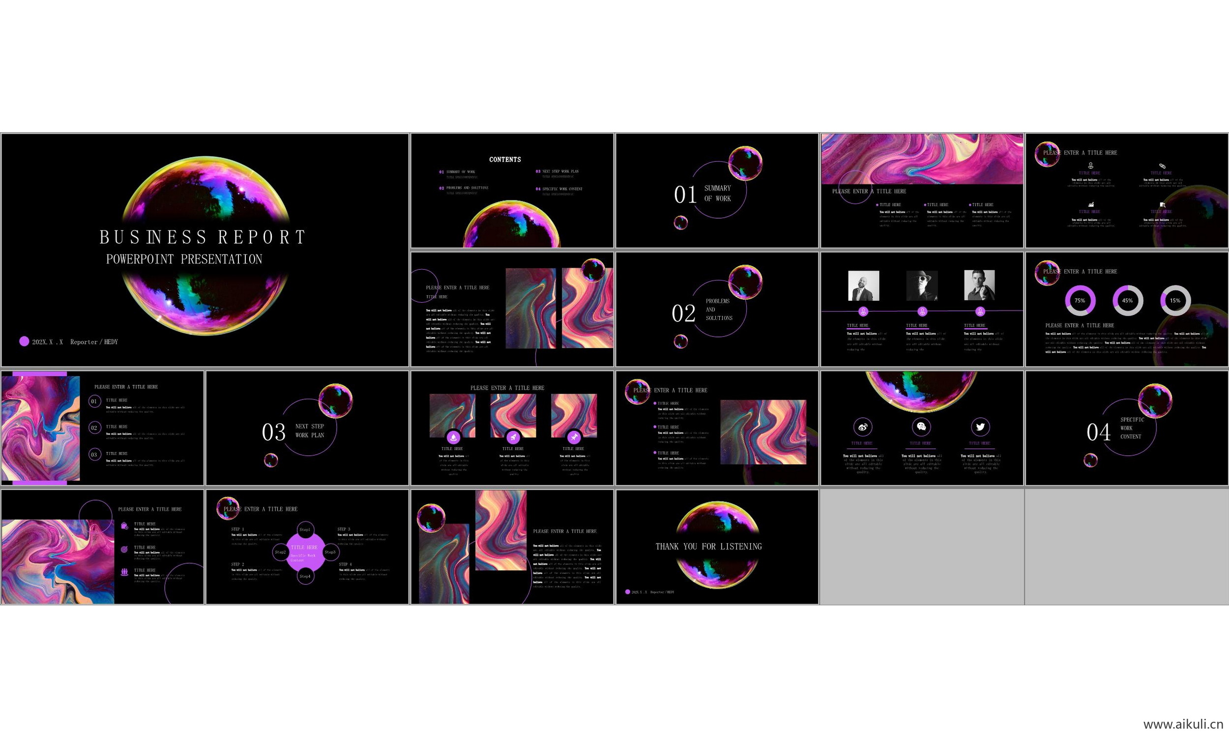 现代国外公司介绍 ppt模板工作汇报总结通用主题模版