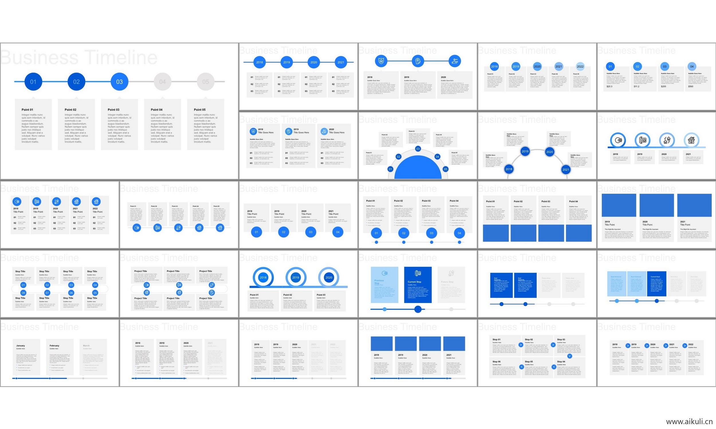 ppt模板 时间轴timeline 箭头道路事件历程图形数据可视化信息图表