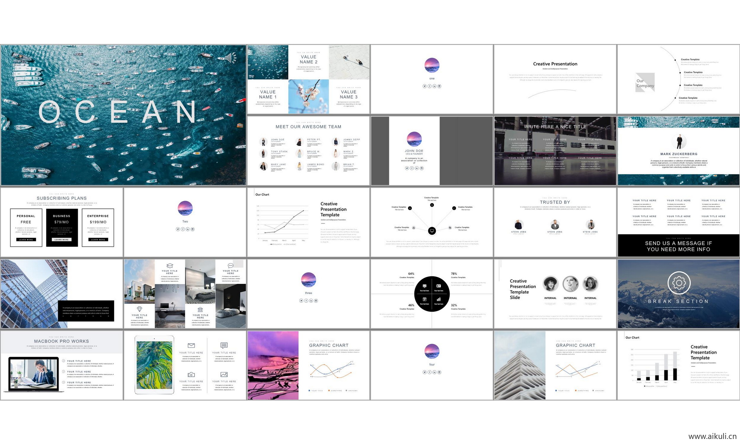 国外高端设计感公司介绍工作汇报总结A-通用主题背景模版ppt模板