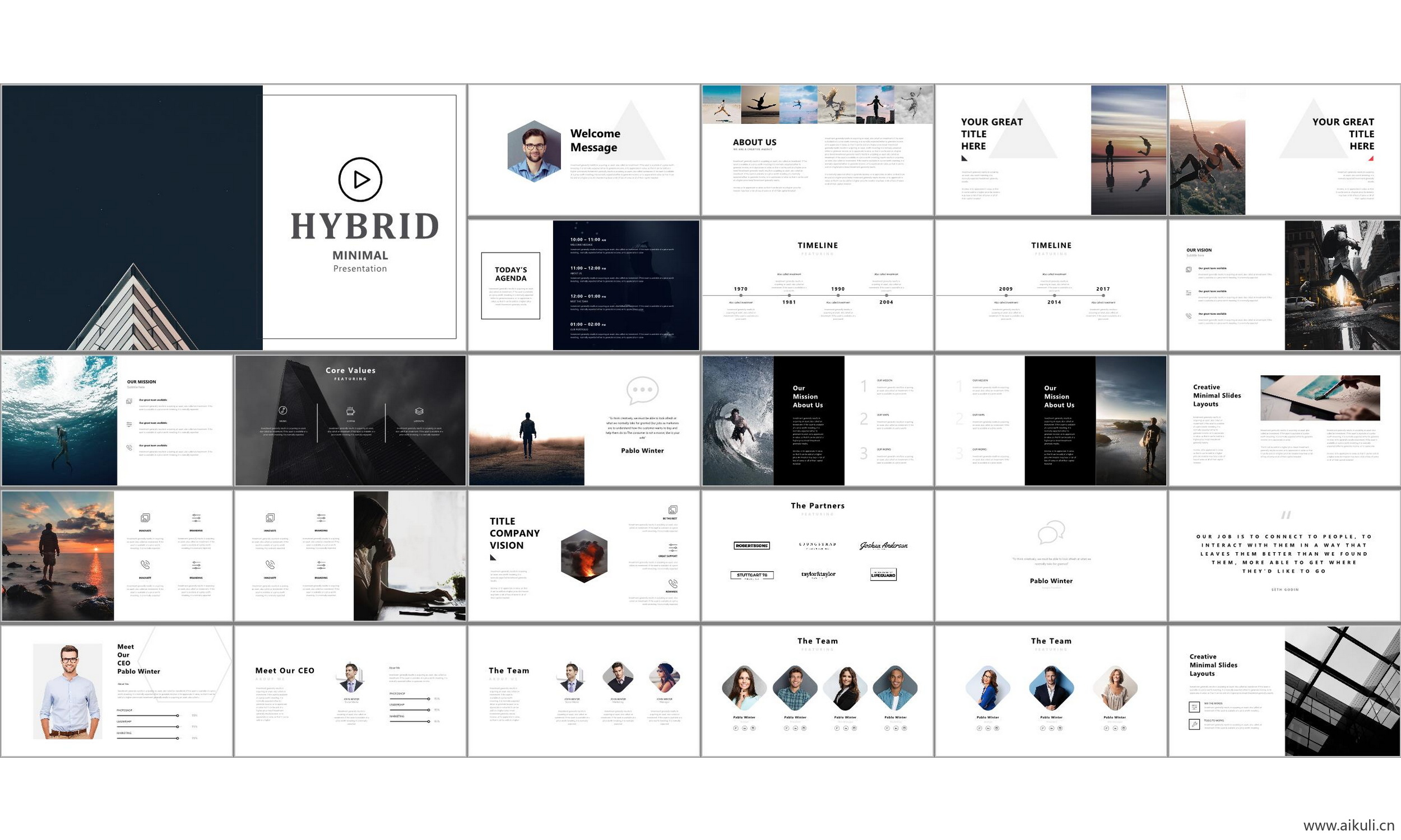 现代国外公司介绍工作汇报总结BG ppt模板通用主题背景模版