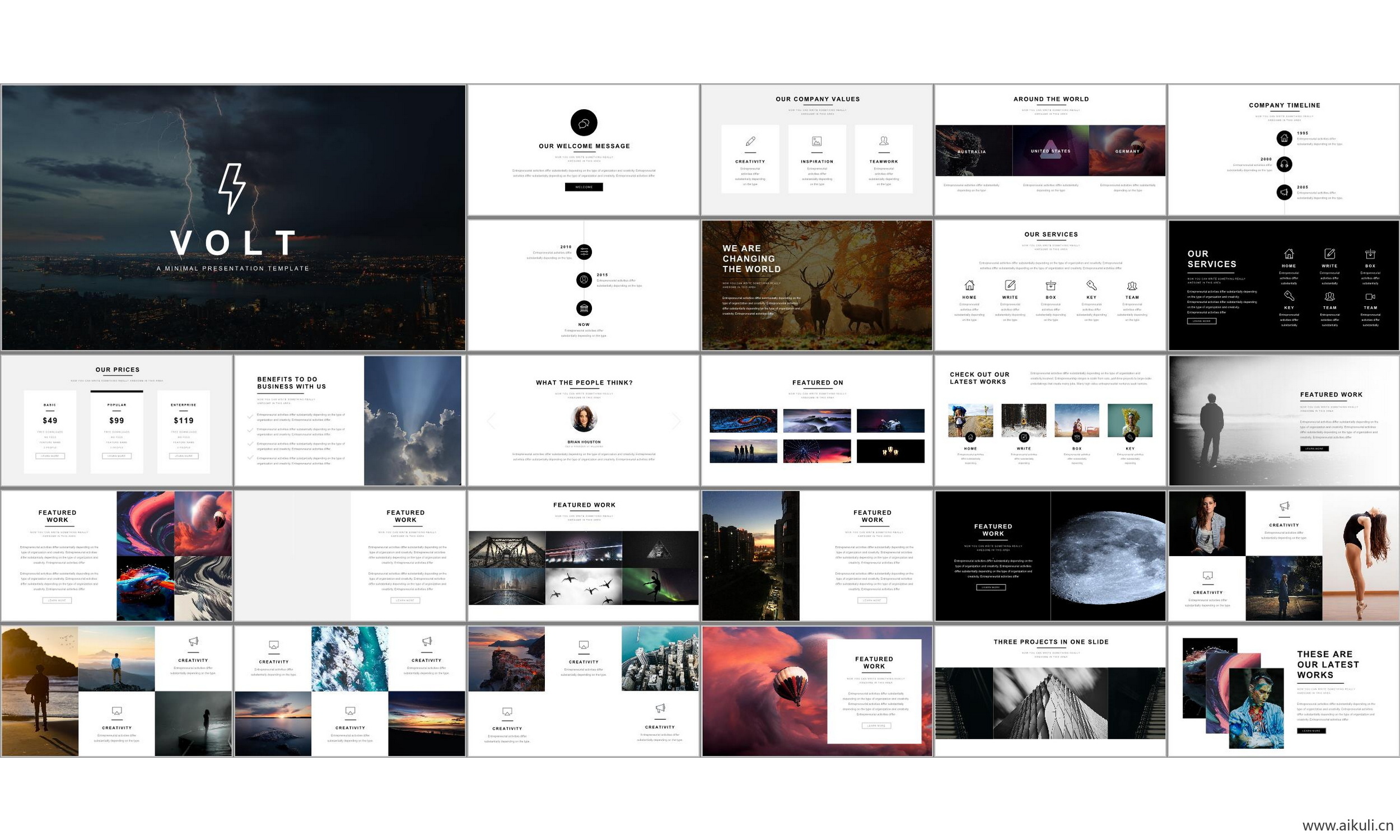 现代国外公司介绍工作汇报总结-通用主题BS- ppt模板背景模版