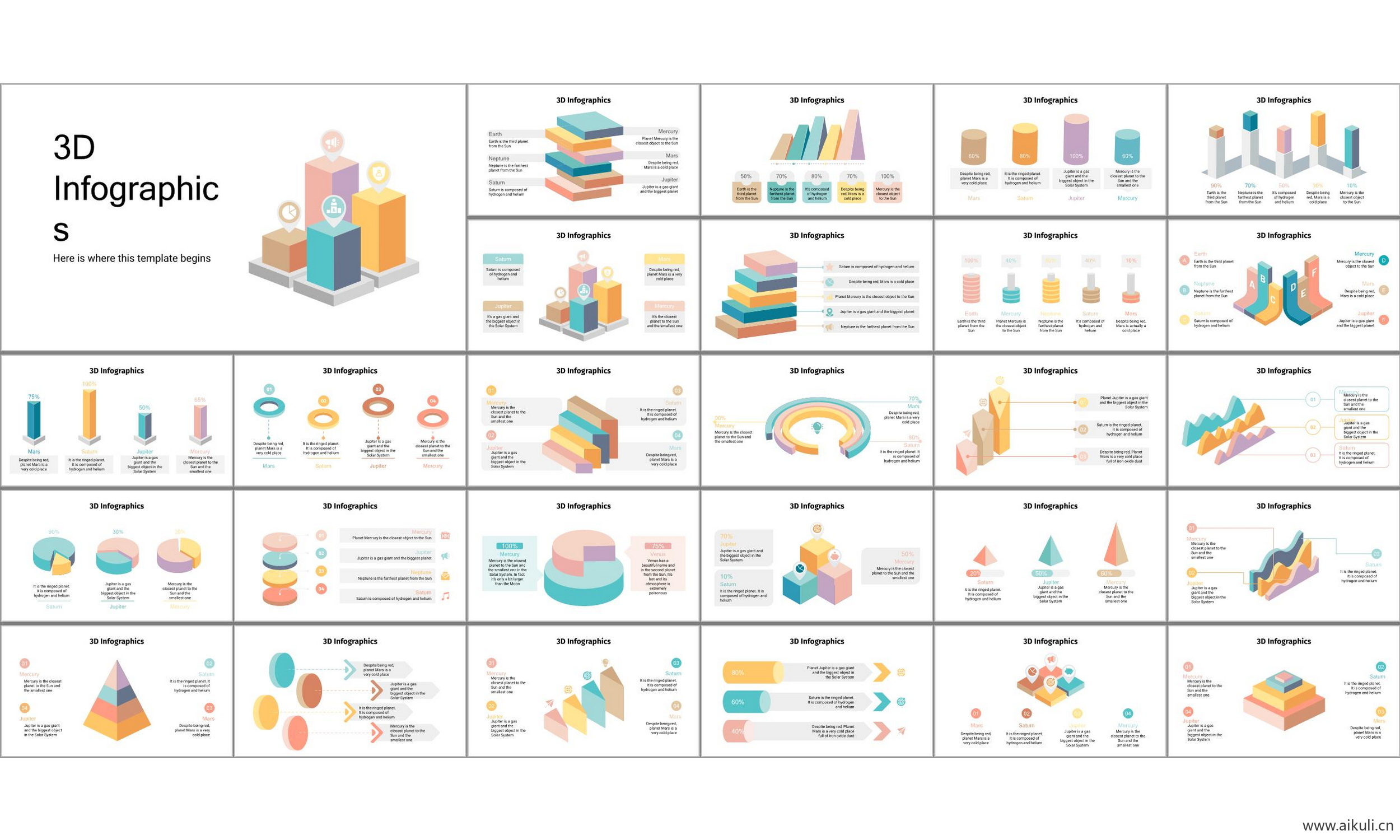 图形图表 工作 汇报 总结 市场调研数据可视化信息图表 ppt模板