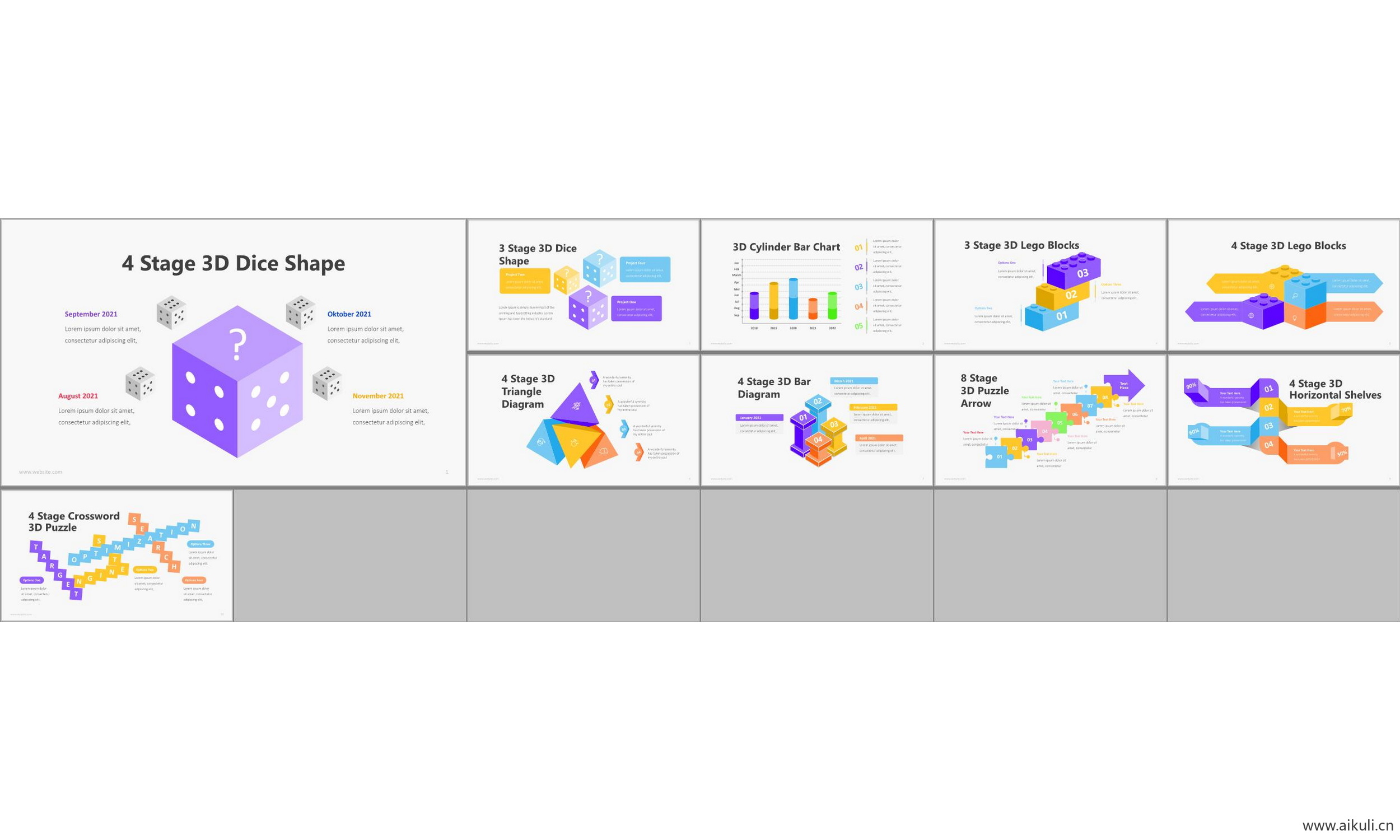 ppt模板 图表工作汇报总结 市场调研 数据可视化信息图表